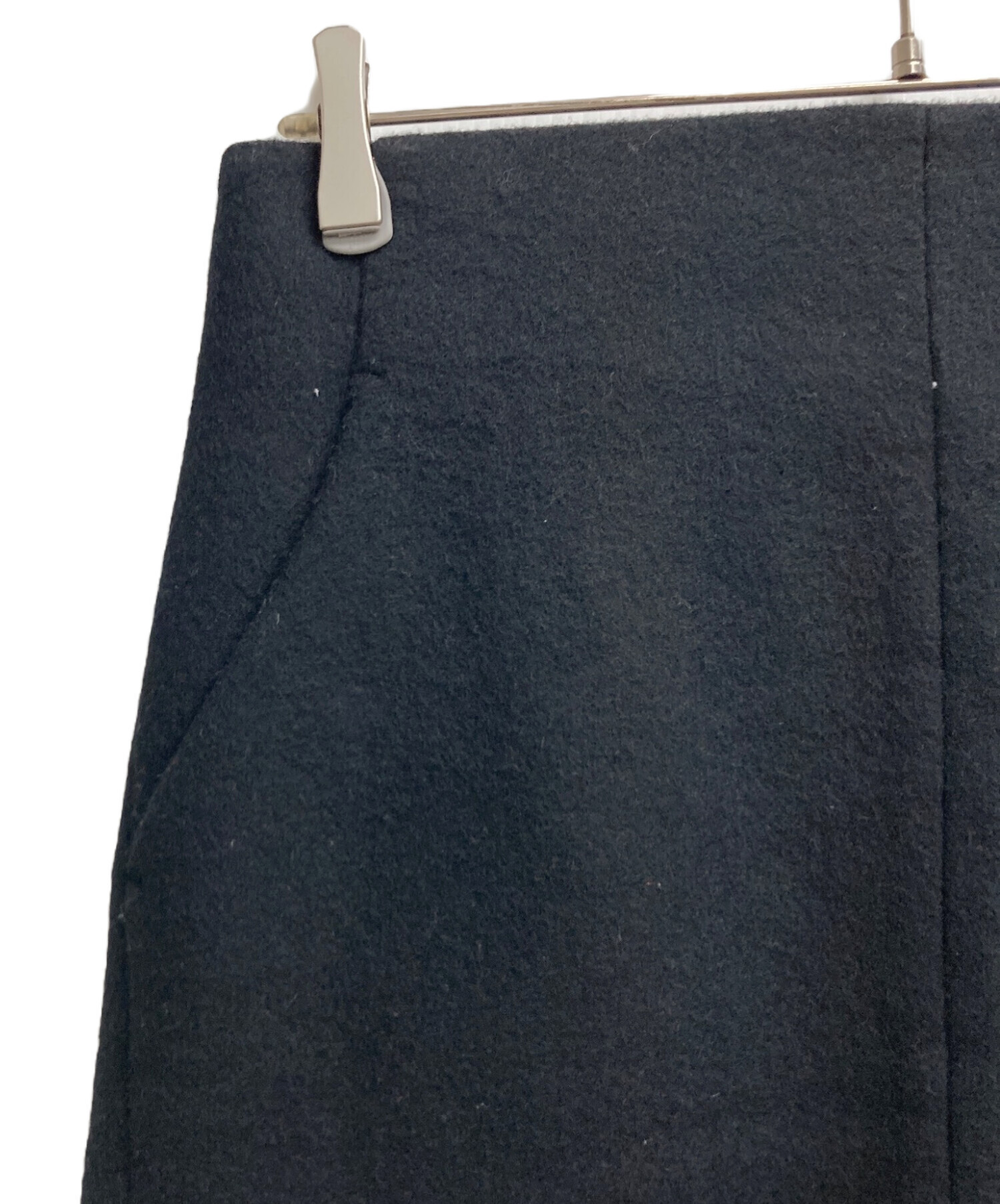 マメ/マメクロゴウチ　ロングスカート　ブラック　コットンシルク　L 最終価格 マメ/マメクロゴウチ ロングスカート ブラック コットンシルク L 最終