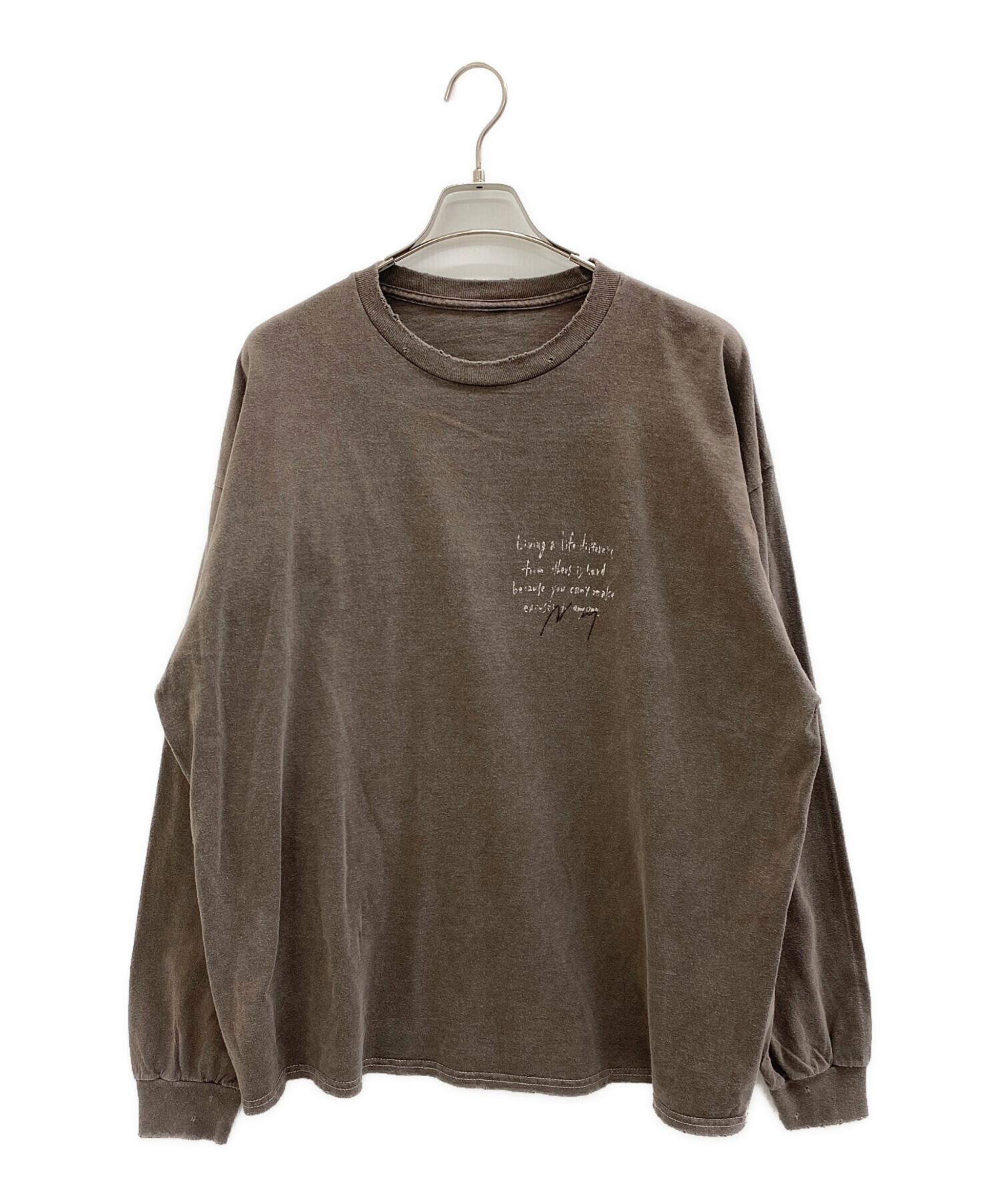 中古・古着通販】ANCELLM (アンセルム) MASSAGE L/S T-SHIRT グレー 