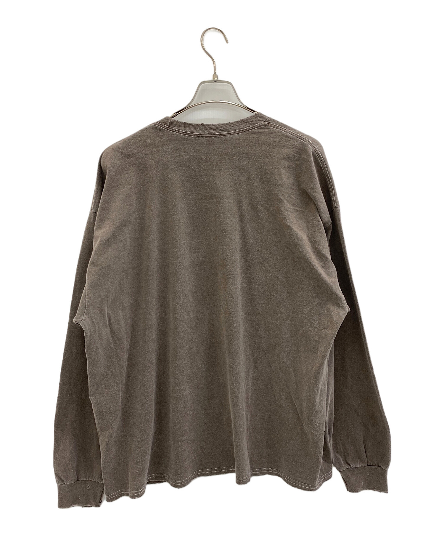 中古・古着通販】ANCELLM (アンセルム) MASSAGE L/S T-SHIRT グレー 