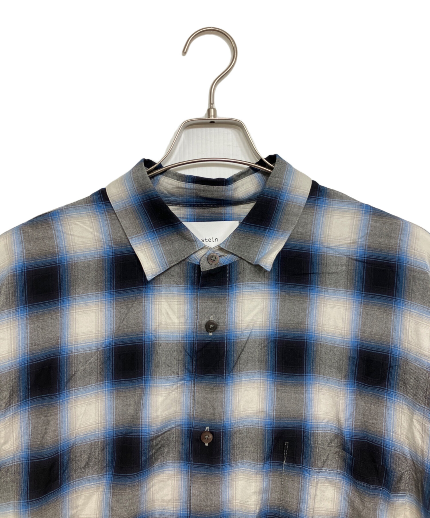 中古・古着通販】stein (シュタイン) OVERSIZED DOWN PAT SHIRT ブルー