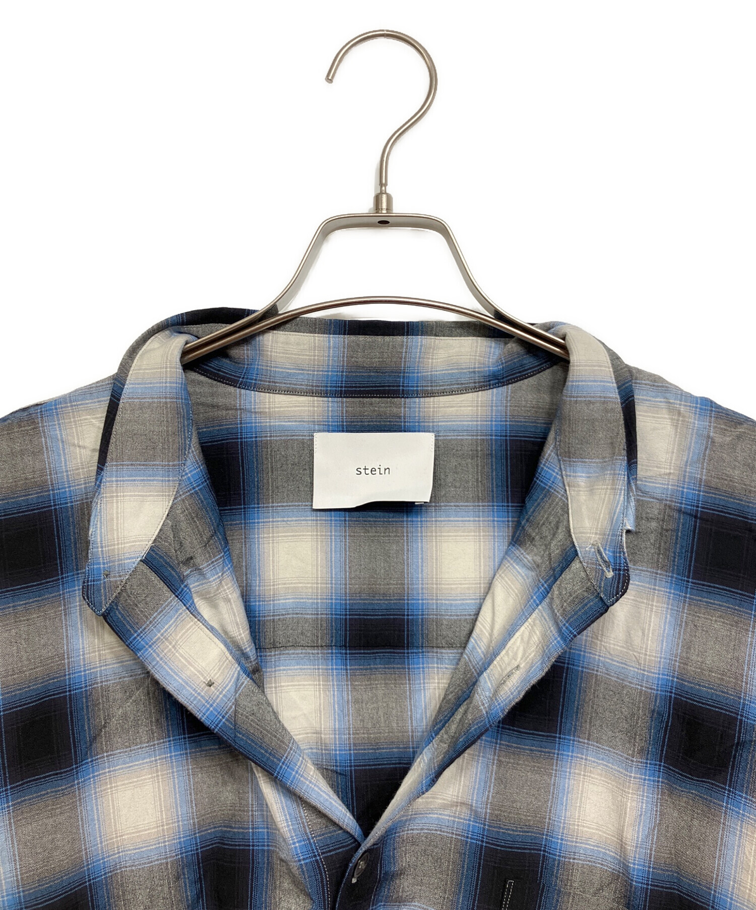 ★﻿Steinページ① 中古・古着通販】stein (シュタイン) OVERSIZED DOWN PAT SHIRT ブルー