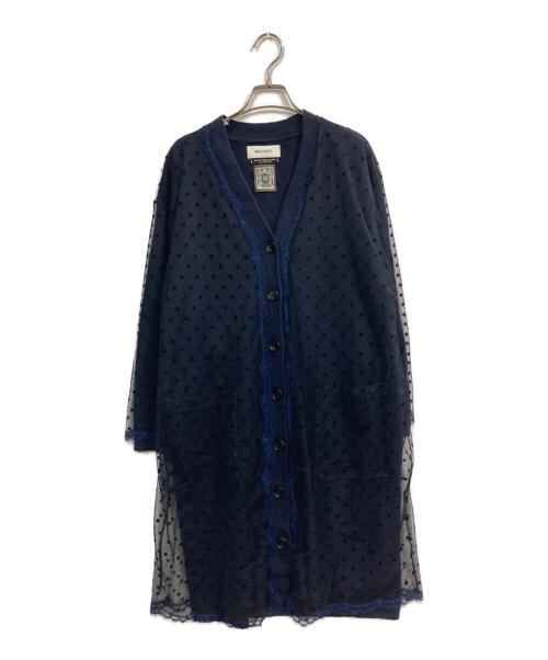 中古・古着通販】MUVEIL (ミュベール) Tulle & Wool Knit Cardigan