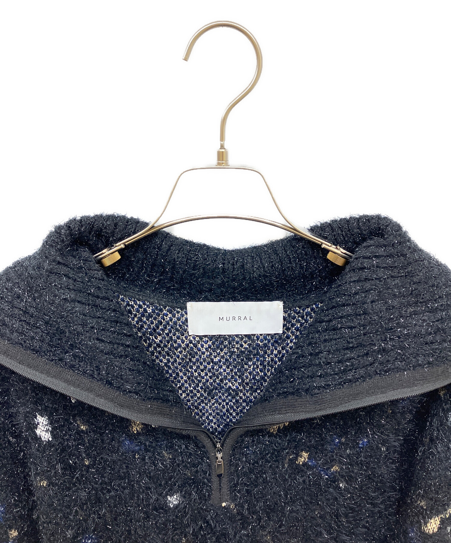 中古・古着通販】MURRAL (ミューラル) Twinkle knit top ブラック