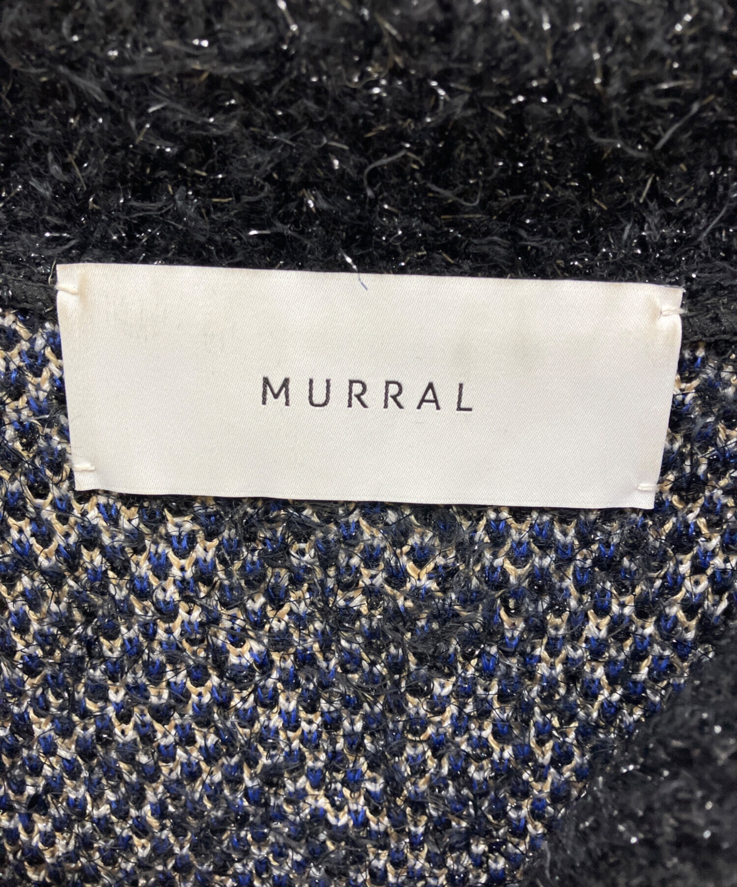 中古・古着通販】MURRAL (ミューラル) Twinkle knit top ブラック