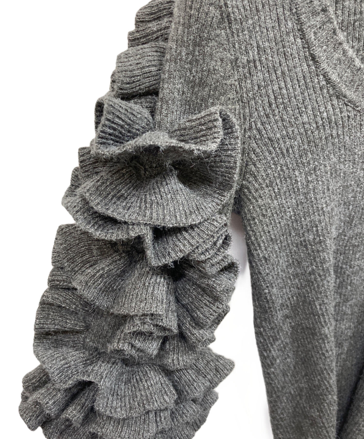 中古・古着通販】Bibiy. (ビビィ) FLORENTINA FRILL KNIT グレー