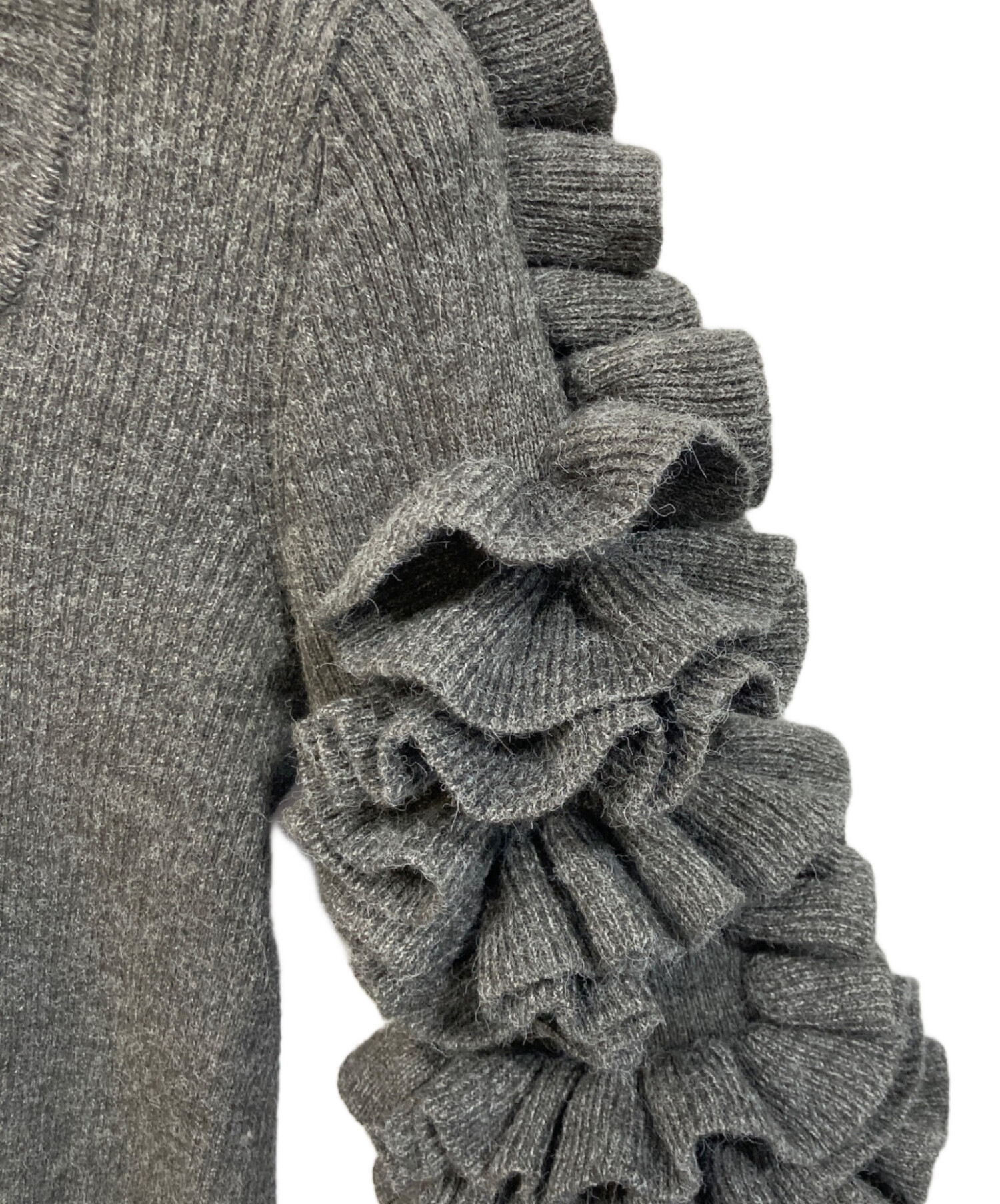 中古・古着通販】Bibiy. (ビビィ) FLORENTINA FRILL KNIT グレー