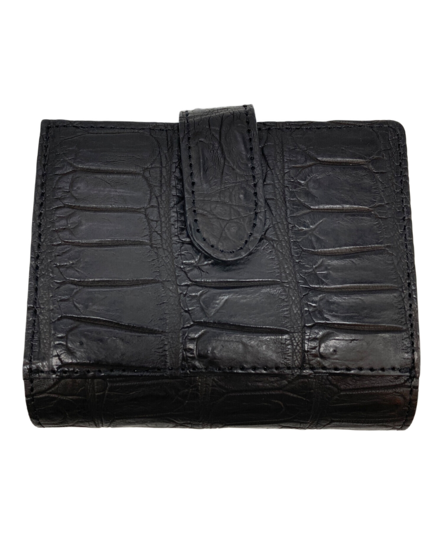 CROIX  クロワロワイヤル 本革 クロコダイル二つ折り財布 中古・古着通販】CROIX ROYAL (クロワ ロワイヤル) 財布 ブラック