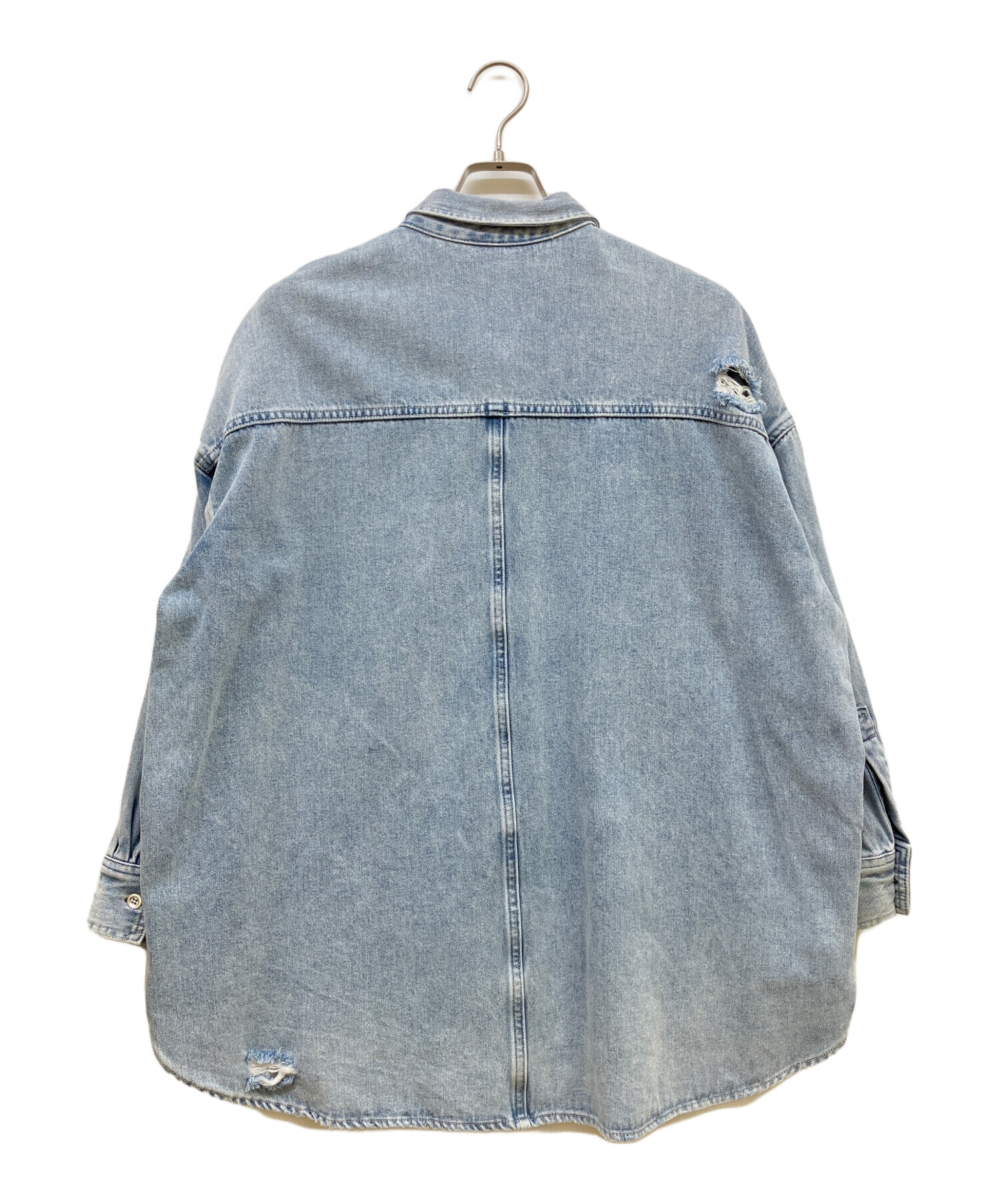 中古・古着通販】Loungedress (ラウンジドレス) ダメージデニムシャツ