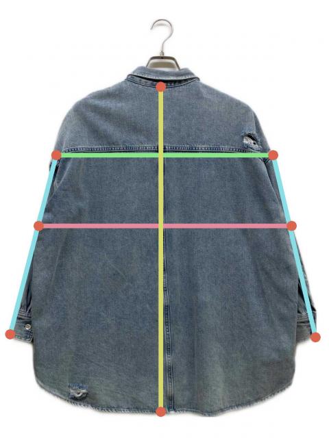 中古・古着通販】Loungedress (ラウンジドレス) ダメージデニムシャツ