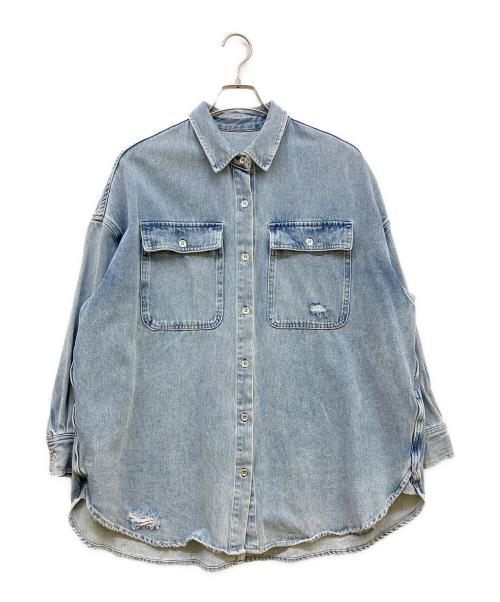 中古・古着通販】Loungedress (ラウンジドレス) ダメージデニムシャツ