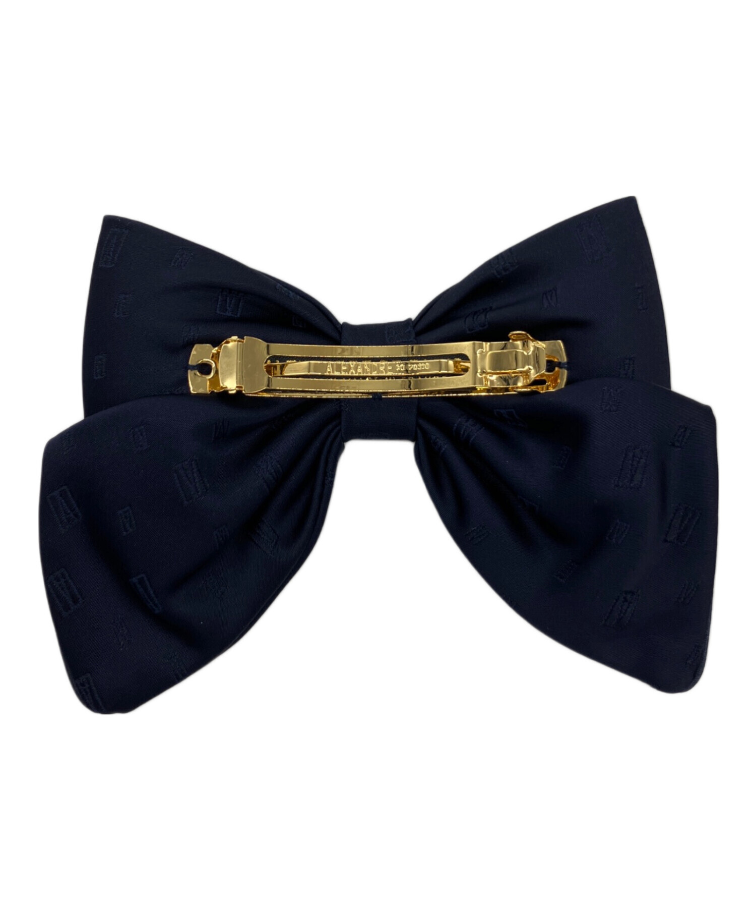 【美品】アレクサンドル ドゥ パリ　リボンバレッタ　紺　ネイビー 中古・古着通販】ALEXANDRE DE PARIS (アレクサンドルドゥパリ) リボン
