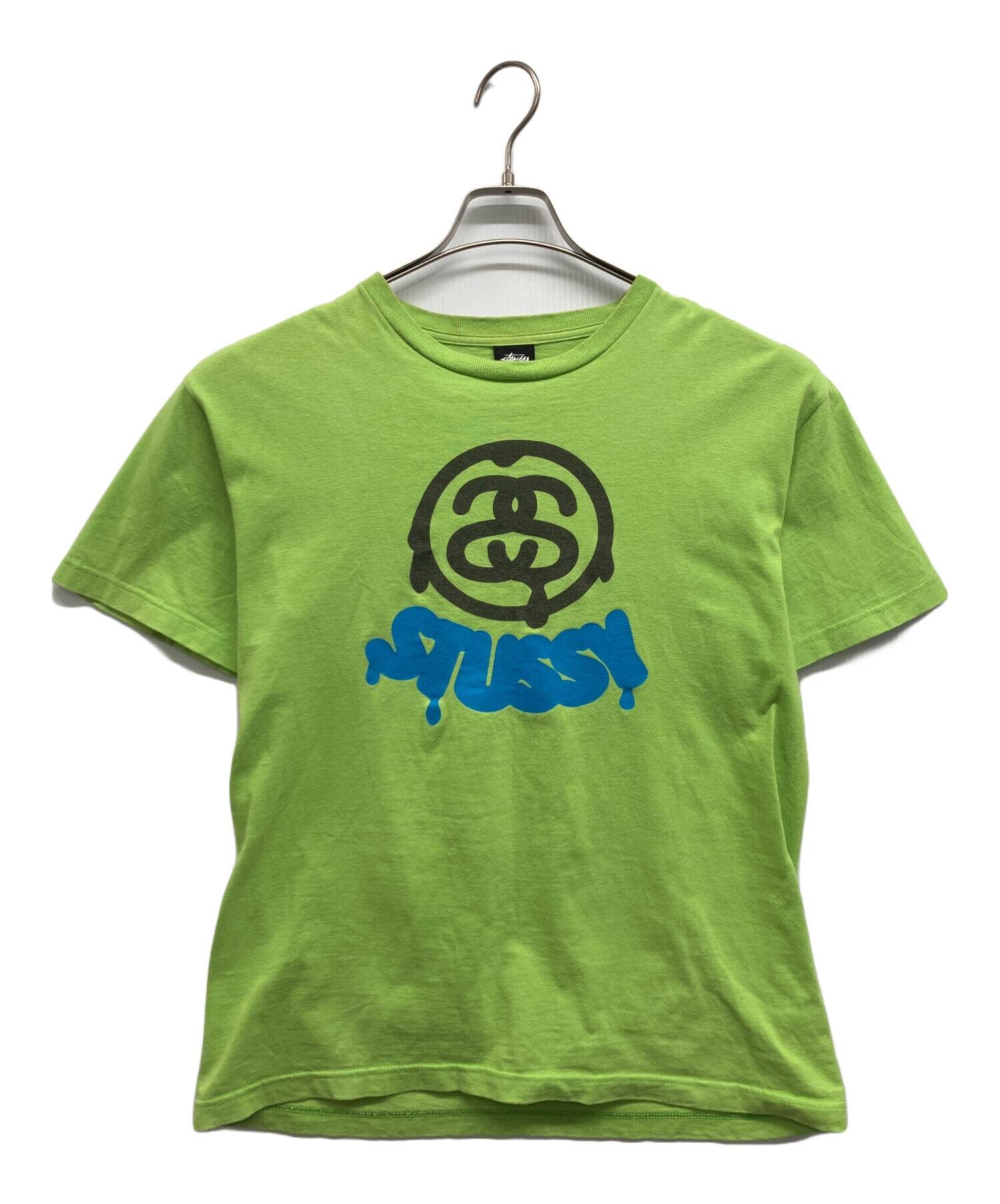 Stussy Tシャツ グリーン　XL 中古・古着通販】stussy (ステューシー) リンクロゴTシャツ グリーン