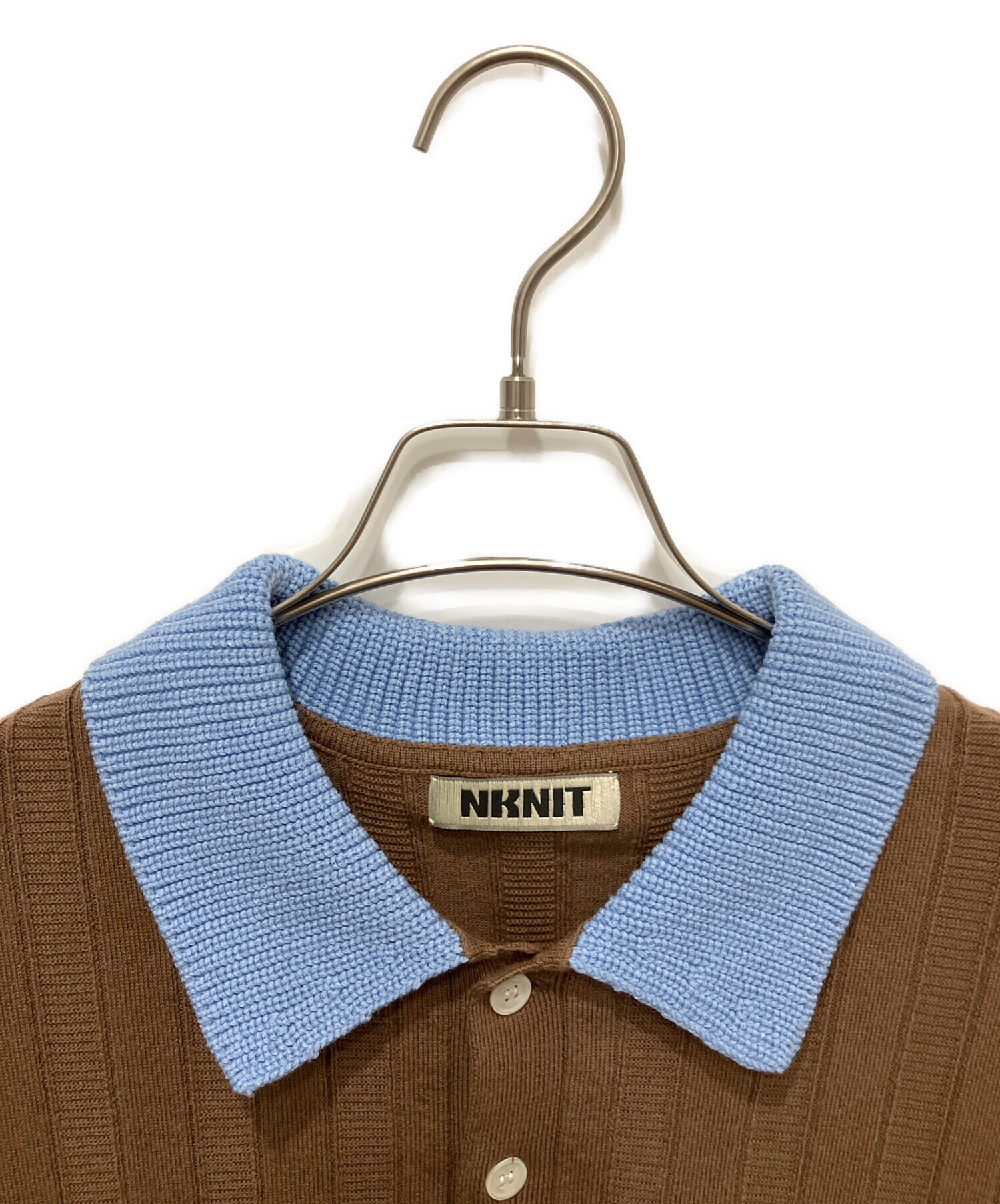 中古・古着通販】NKNIT (ンニット) mix gauge logo KNIT shirts