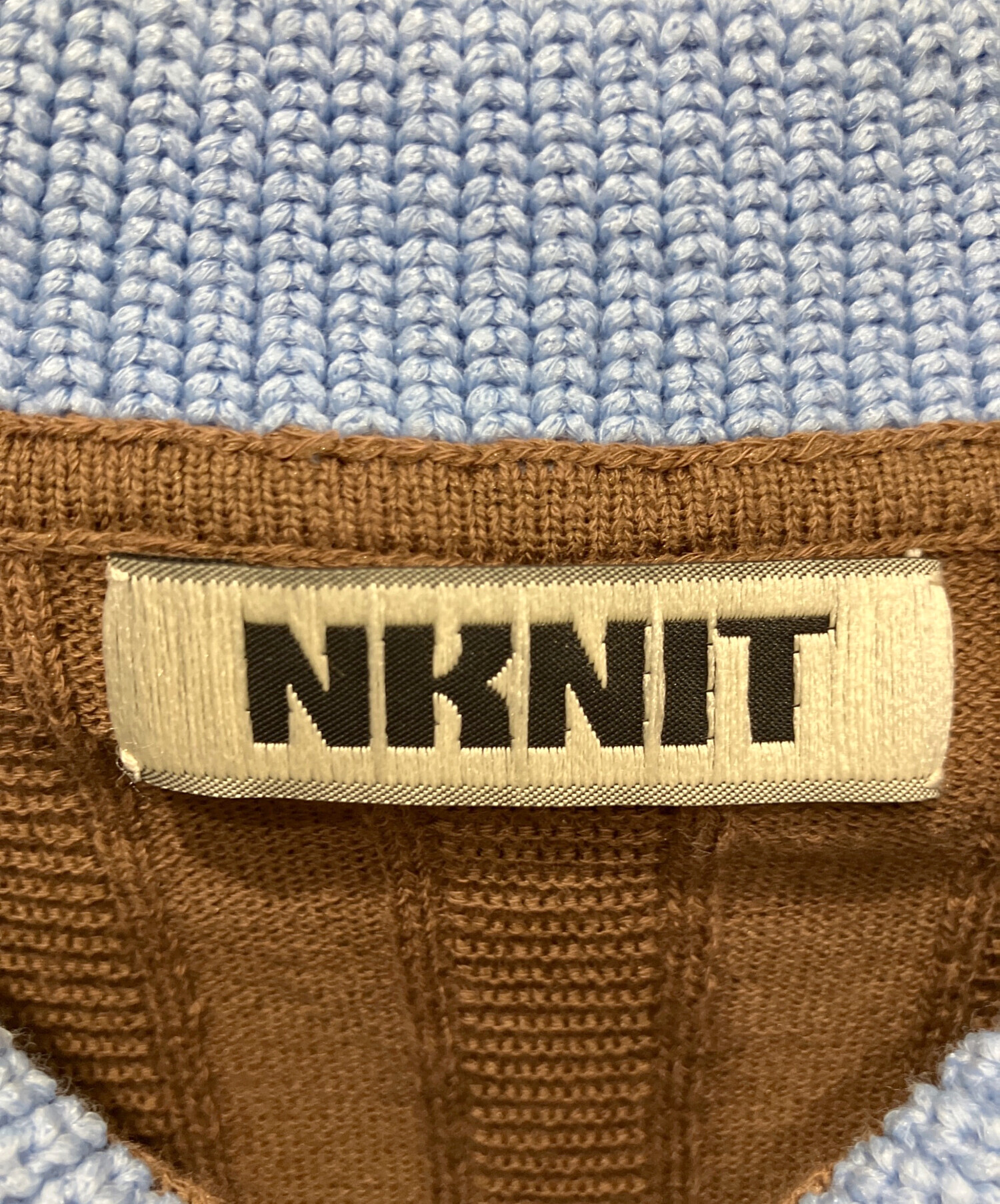 中古・古着通販】NKNIT (ンニット) mix gauge logo KNIT shirts