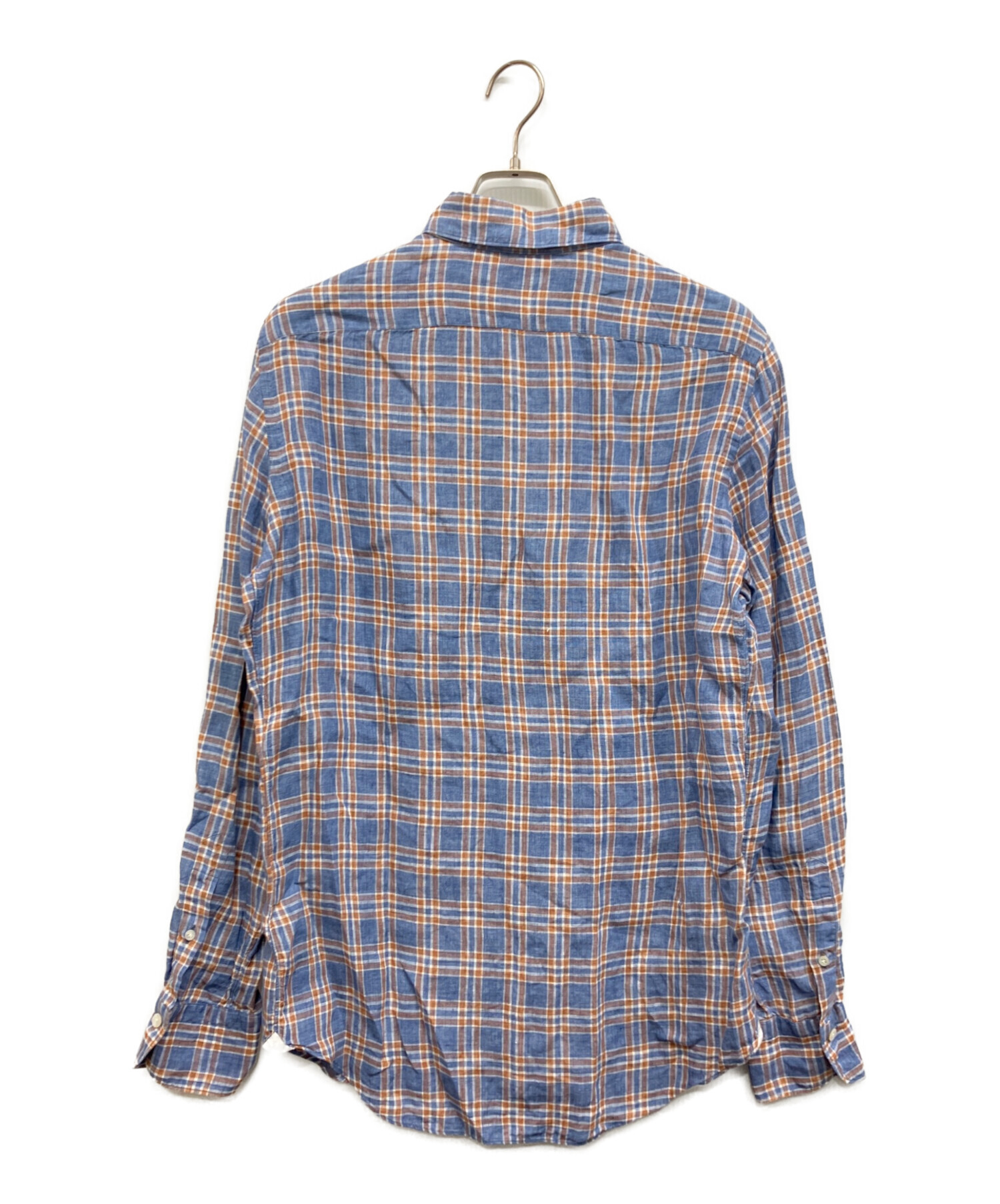 r*a様 フィナモレ FINAMORE チェック シャツ M 中古美品 中古・古着通販】finamore (フィナモレ) リネンBDチェックシャツ