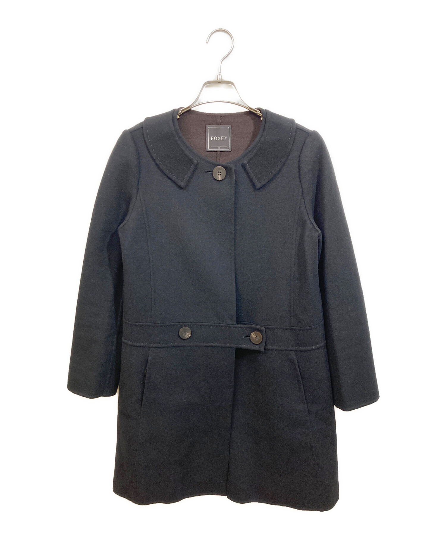 中古・古着通販】FOXEY (フォクシー) リバーコート ブラック サイズ:38