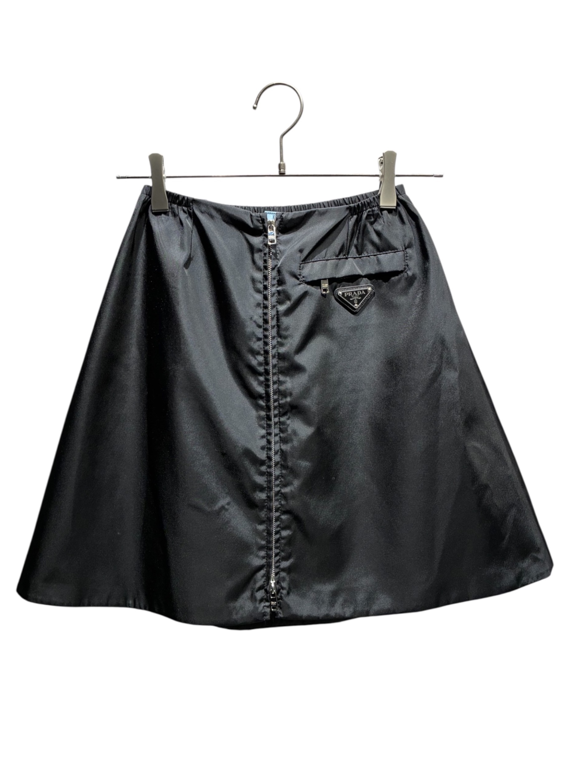 中古・古着通販】PRADA (プラダ) ジップフレアスカート ブラック
