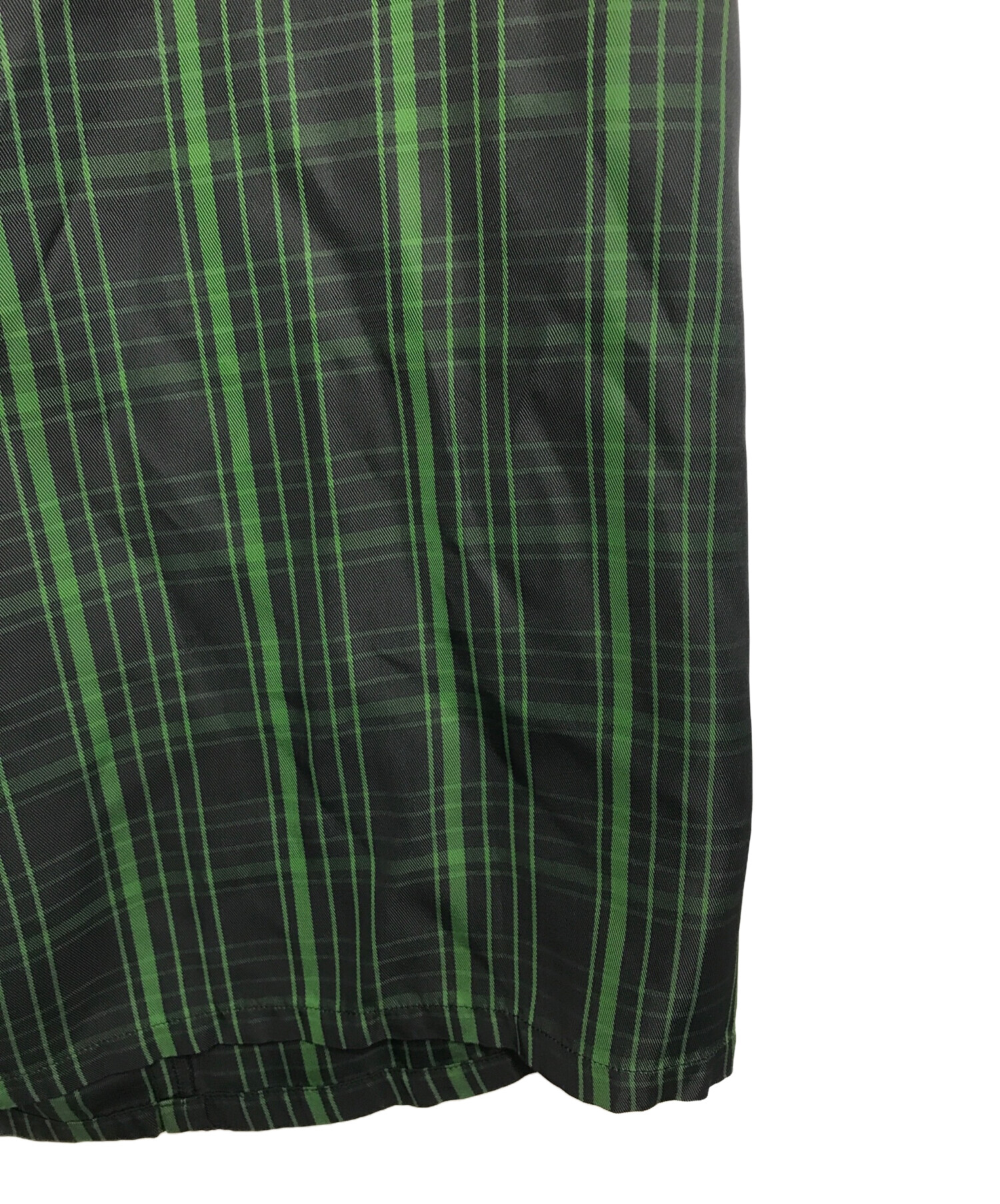 中古・古着通販】Y's (ワイズ) チェックロングスカート グリーン