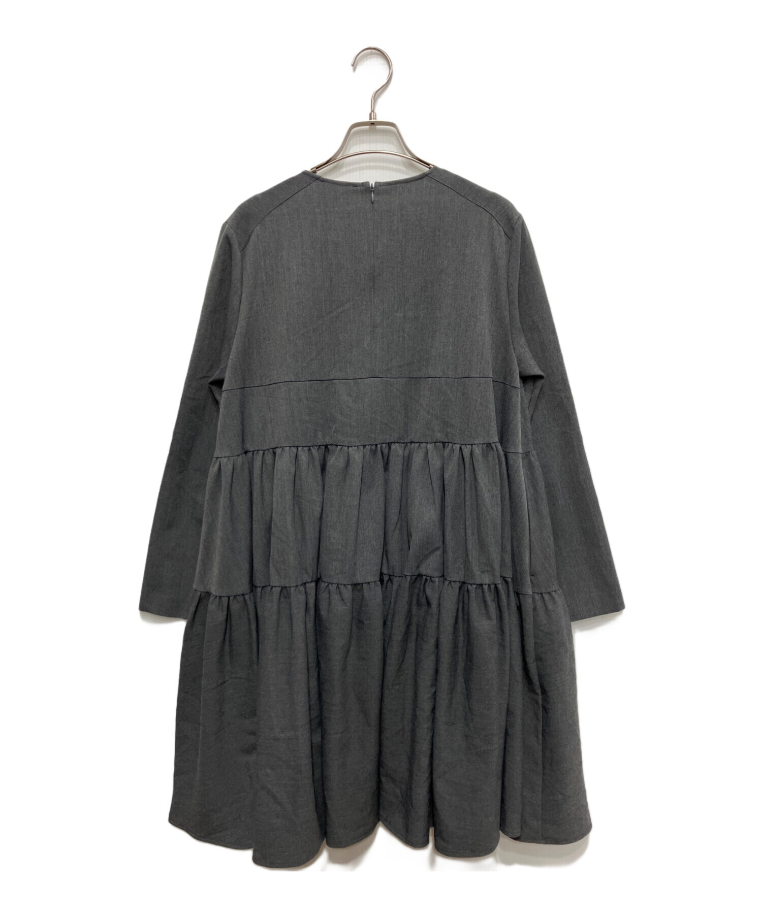 中古・古着通販】YORI (ヨリ) ウォームティアードワンピース グレー