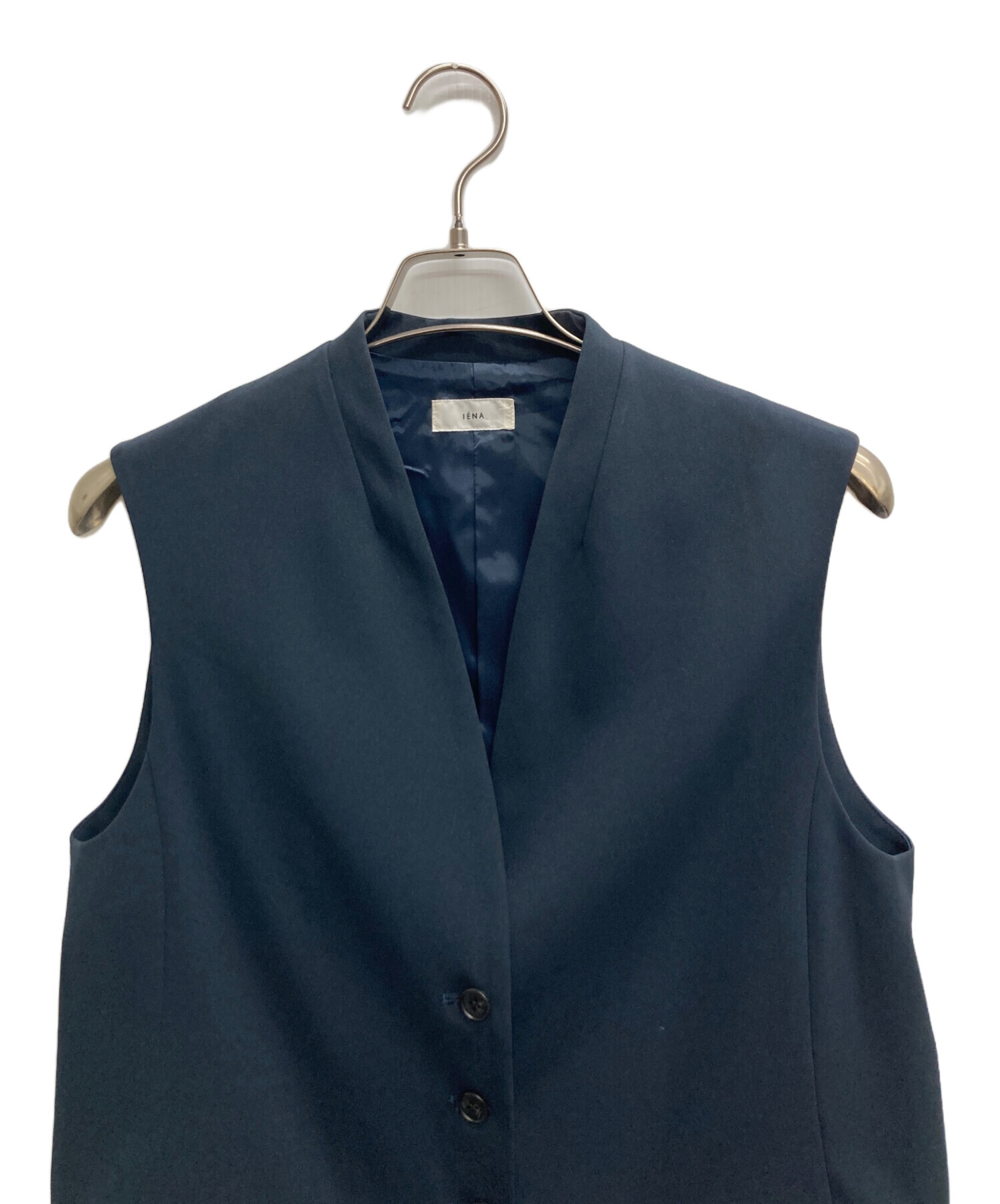 中古・古着通販】IENA (イエナ) ダブルクロスノーカラージレ ネイビー