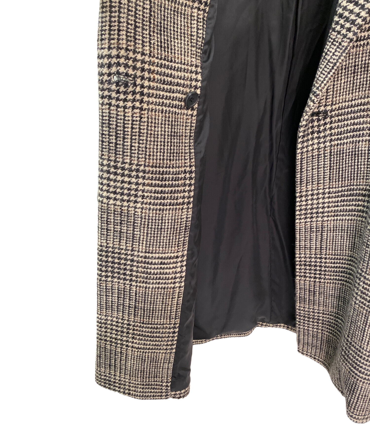 中古・古着通販】Lisiere (リジェール) CHECK W COAT ベージュ サイズ 