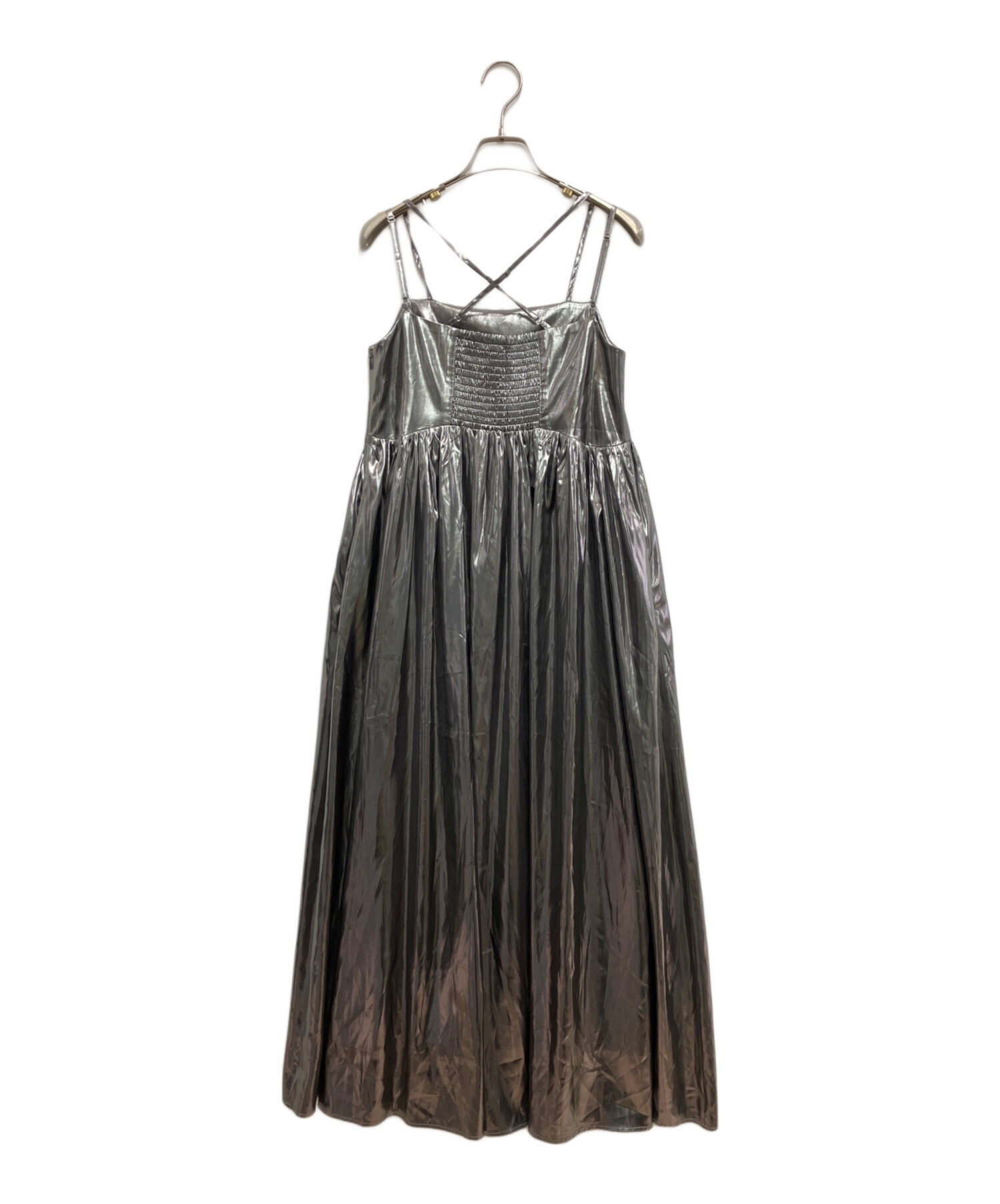 中古・古着通販】Ameri (アメリ) MEDI LEATHER LIKE VOLUME CAMI DRESS