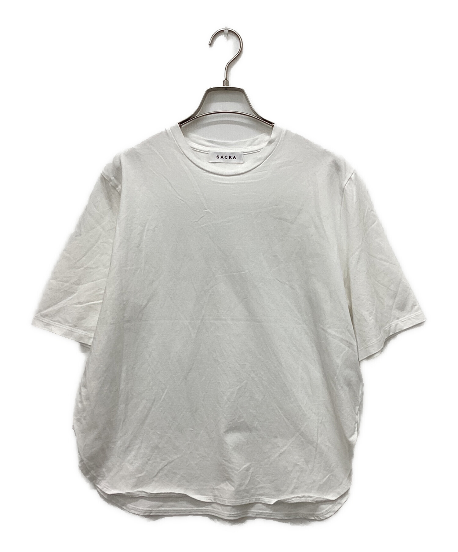 SACRA サクラ 白 ロゴ カットソー Tシャツ 38 M 260401-12 中古・古着通販】SACRA (サクラ) RIDING ON THE CLOUDS バックロゴ T