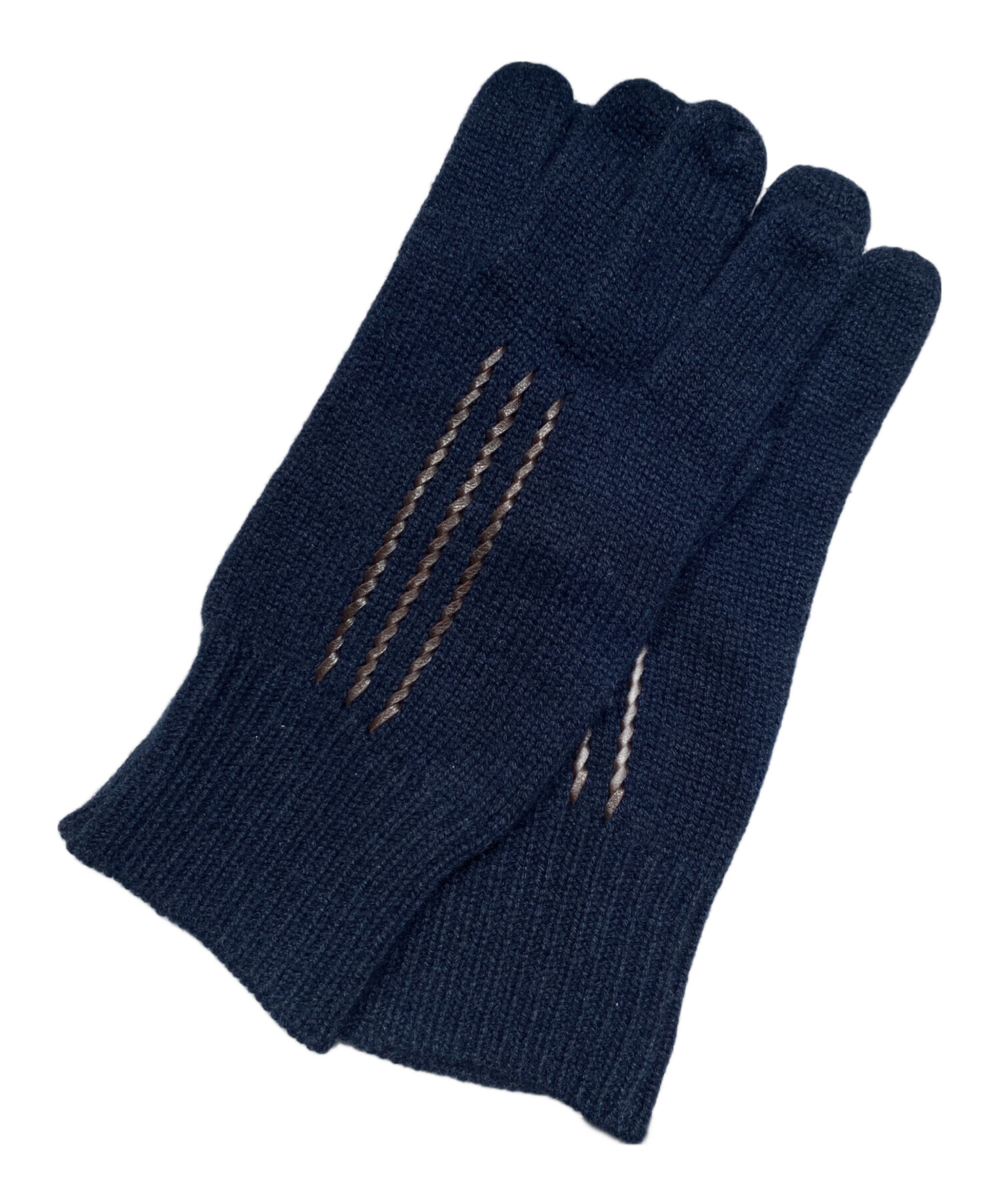 中古・古着通販】HERMES (エルメス) ワルシャワ手袋 ネイビー サイズ:M