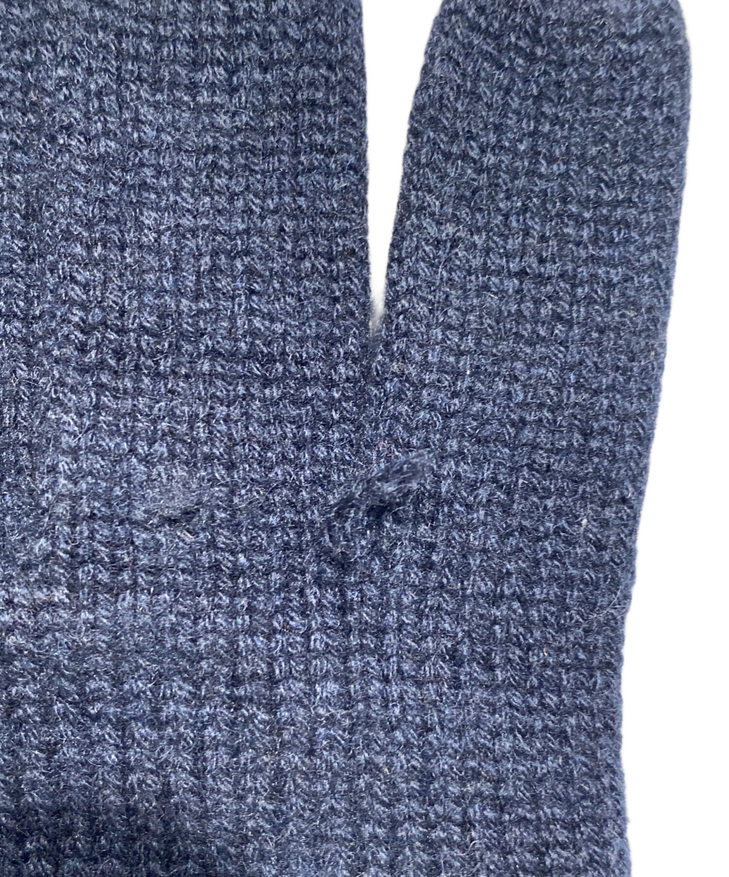 エルメス カシミヤ手袋 ダークブルー 5本指　暖かい HERMES - 極美品○HERMES エルメス カシミヤ100％ ニット 手袋