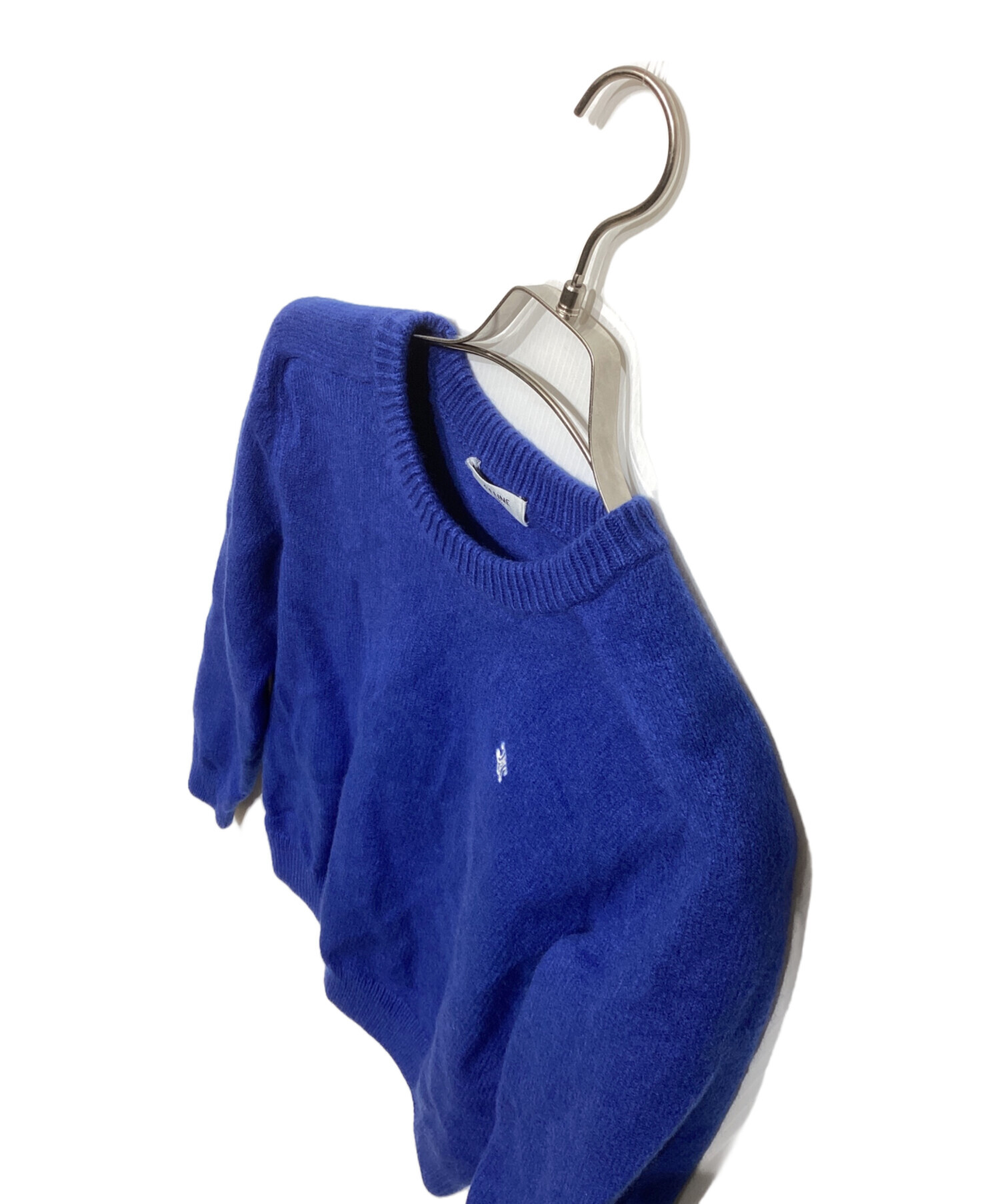 CELINE 23awトリオンフ　クルーネックセーター 青 中古・古着通販】CELINE (セリーヌ) トリオンフ クルーネックセーター