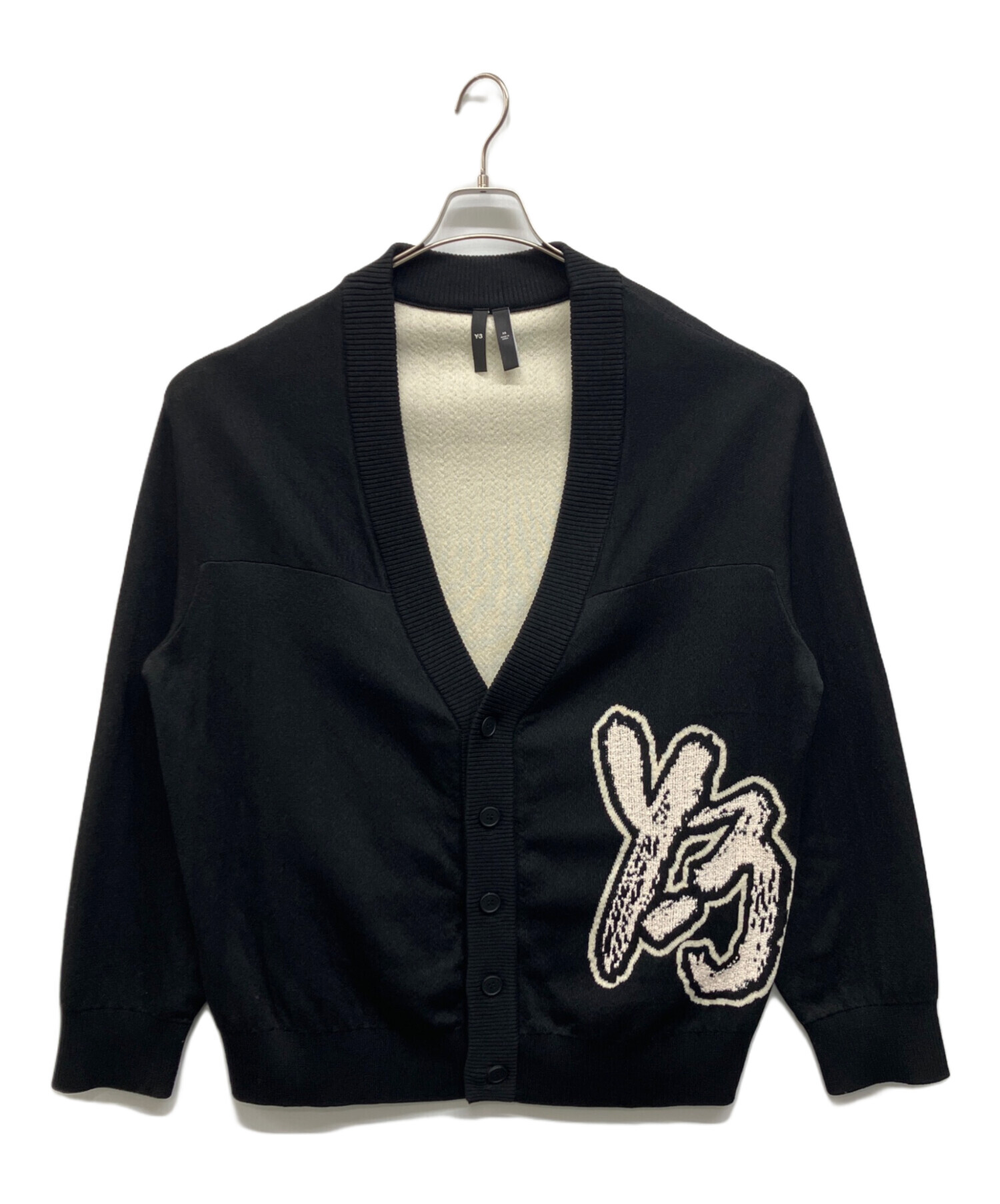 中古・古着通販】Y-3 (ワイスリー) LOGO KNIT CARDIGAN ブラック