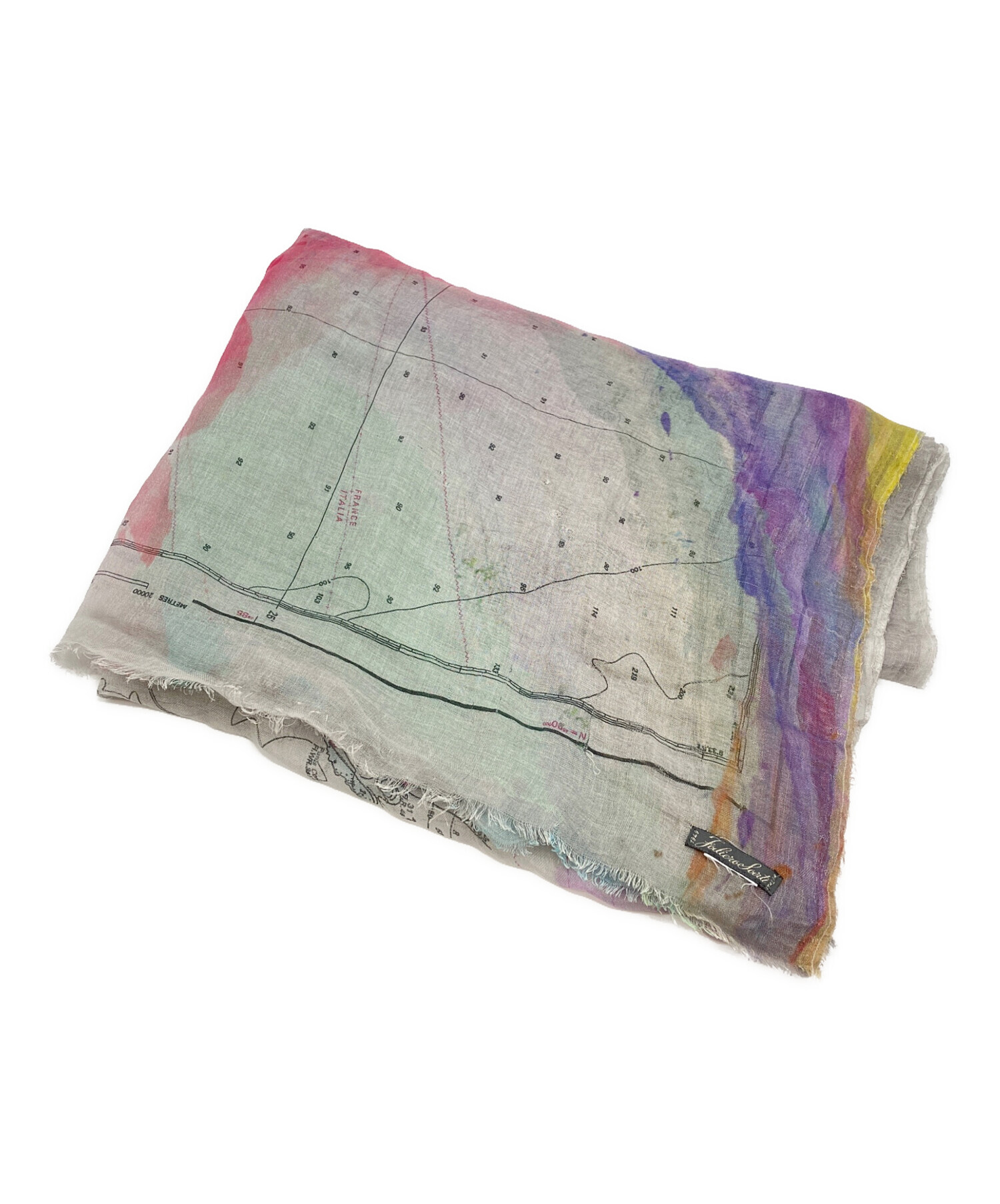 ファリエロサルティ　コットン　ストール　地図 中古・古着通販】FALIERO SARTI (ファリエロサルティ) 地図柄大判
