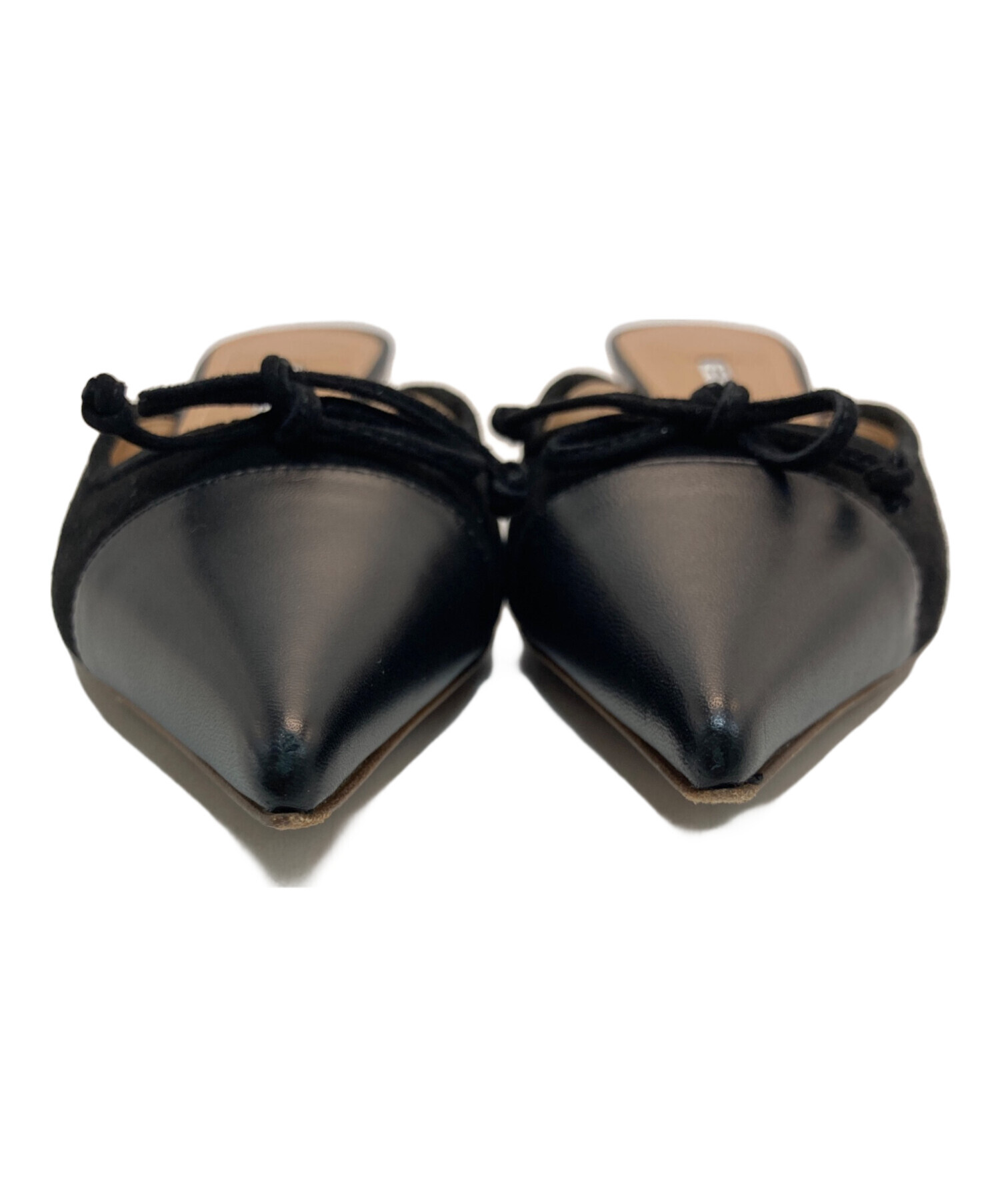 PELLICO ペリーコ　ブラック ポインテッドトゥ ミュール PELLICO ブラック ポインテッドトゥ ミュール サイズ37.5 PELLICO