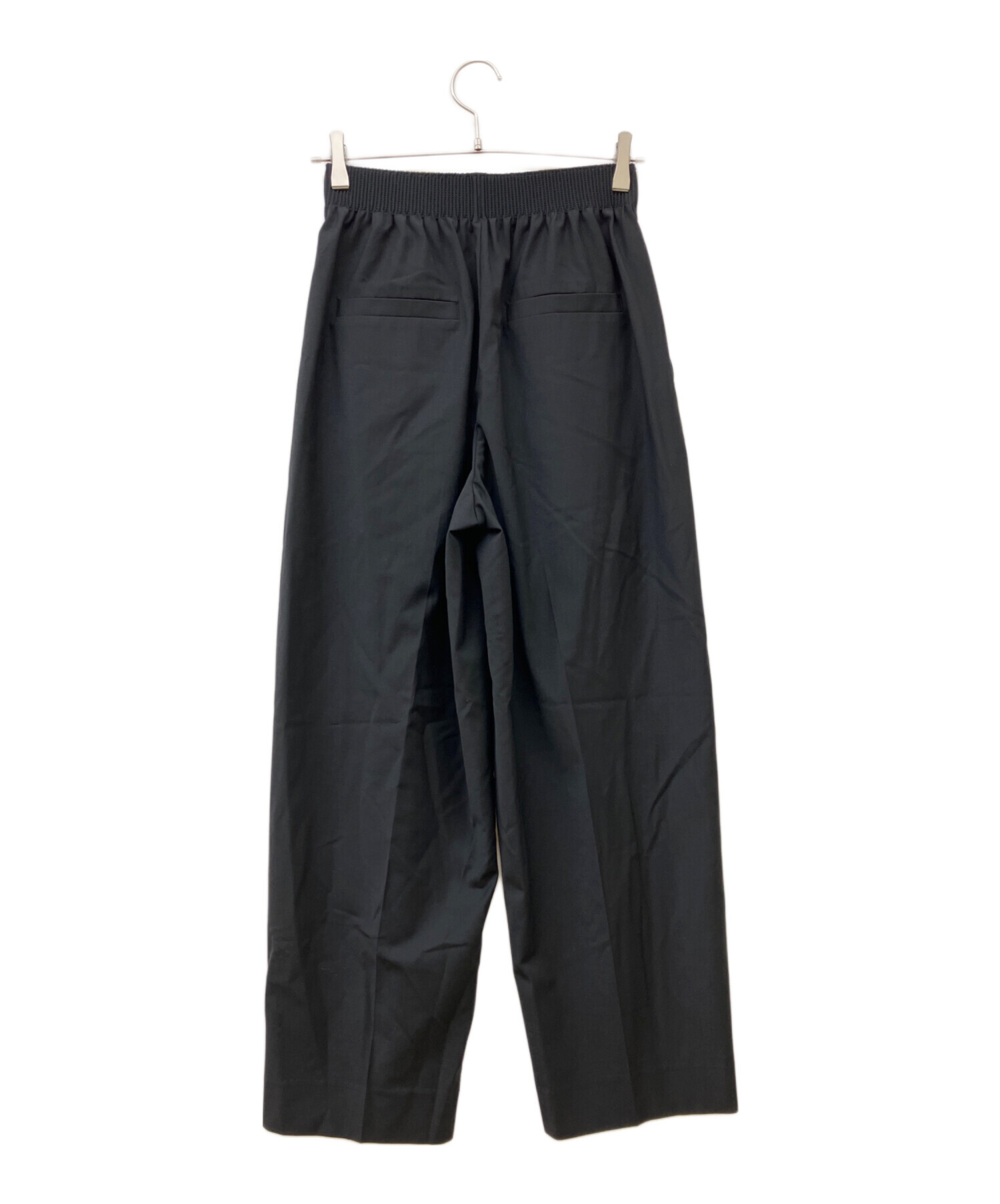中古・古着通販】ebure (エブール) ウール混タックパンツ ブラック