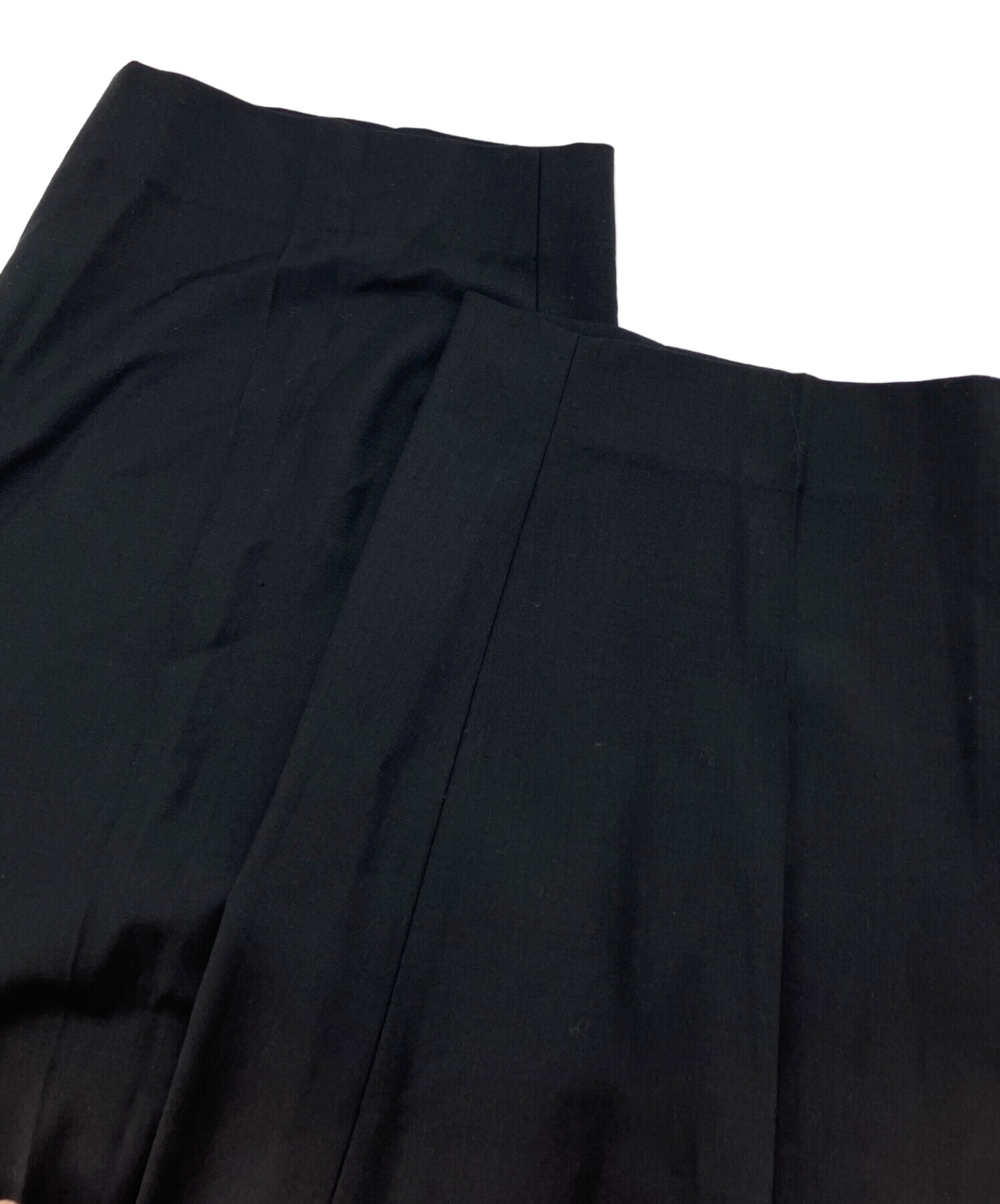 中古・古着通販】ebure (エブール) ウール混タックパンツ ブラック 