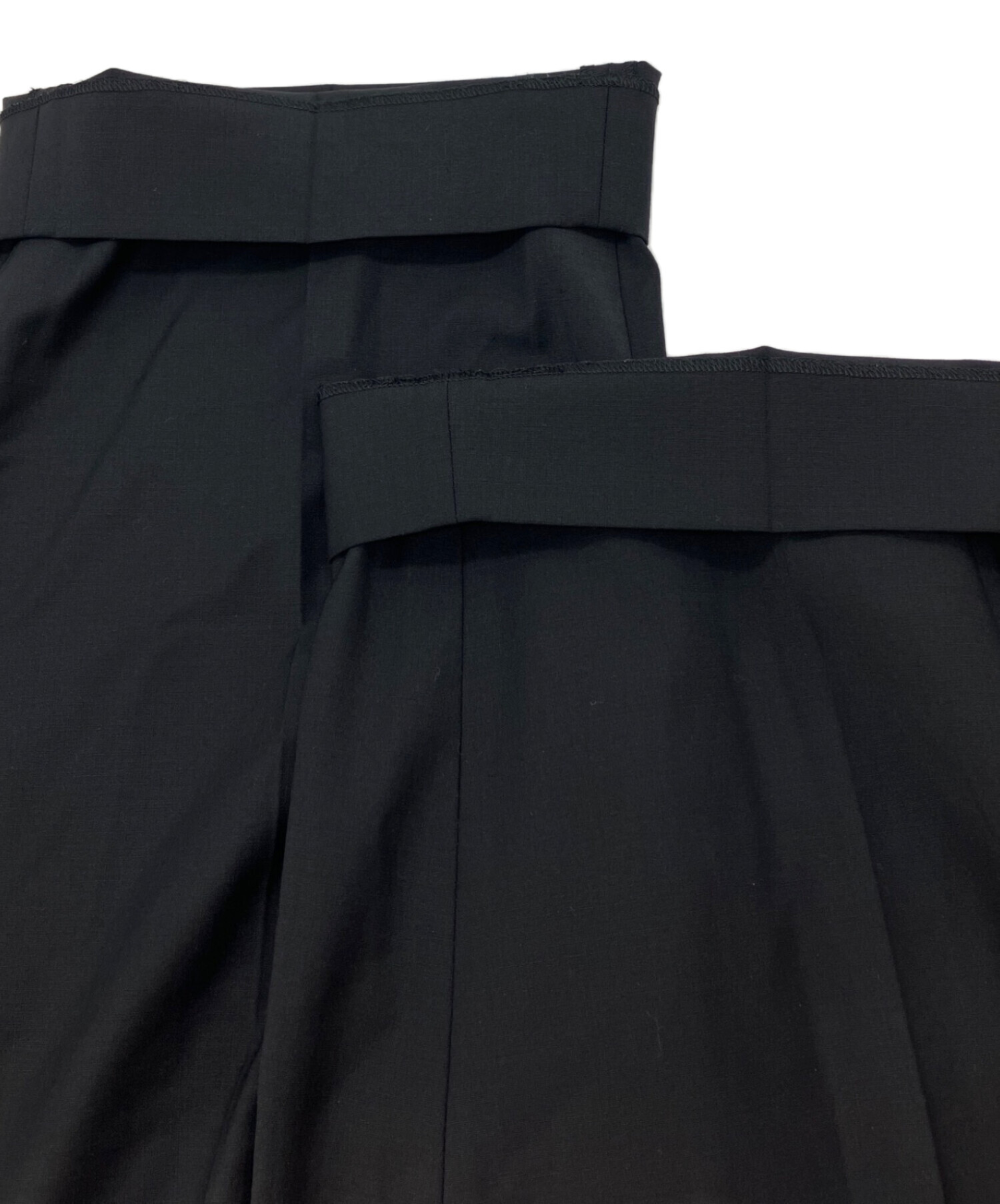 中古・古着通販】ebure (エブール) ウール混タックパンツ ブラック 