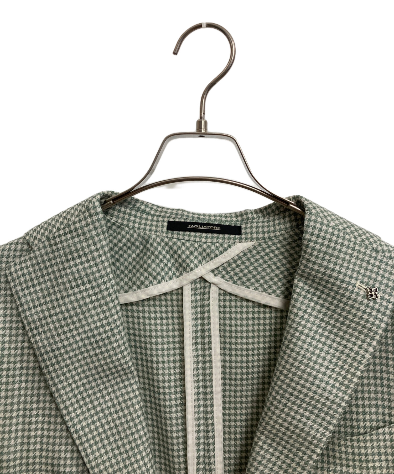 美品 タリアトーレ テーラードジャケット 2XL チェック千鳥 グレー 背抜き 中古・古着通販】TAGLIATORE (タリアトーレ) 千鳥柄テーラード