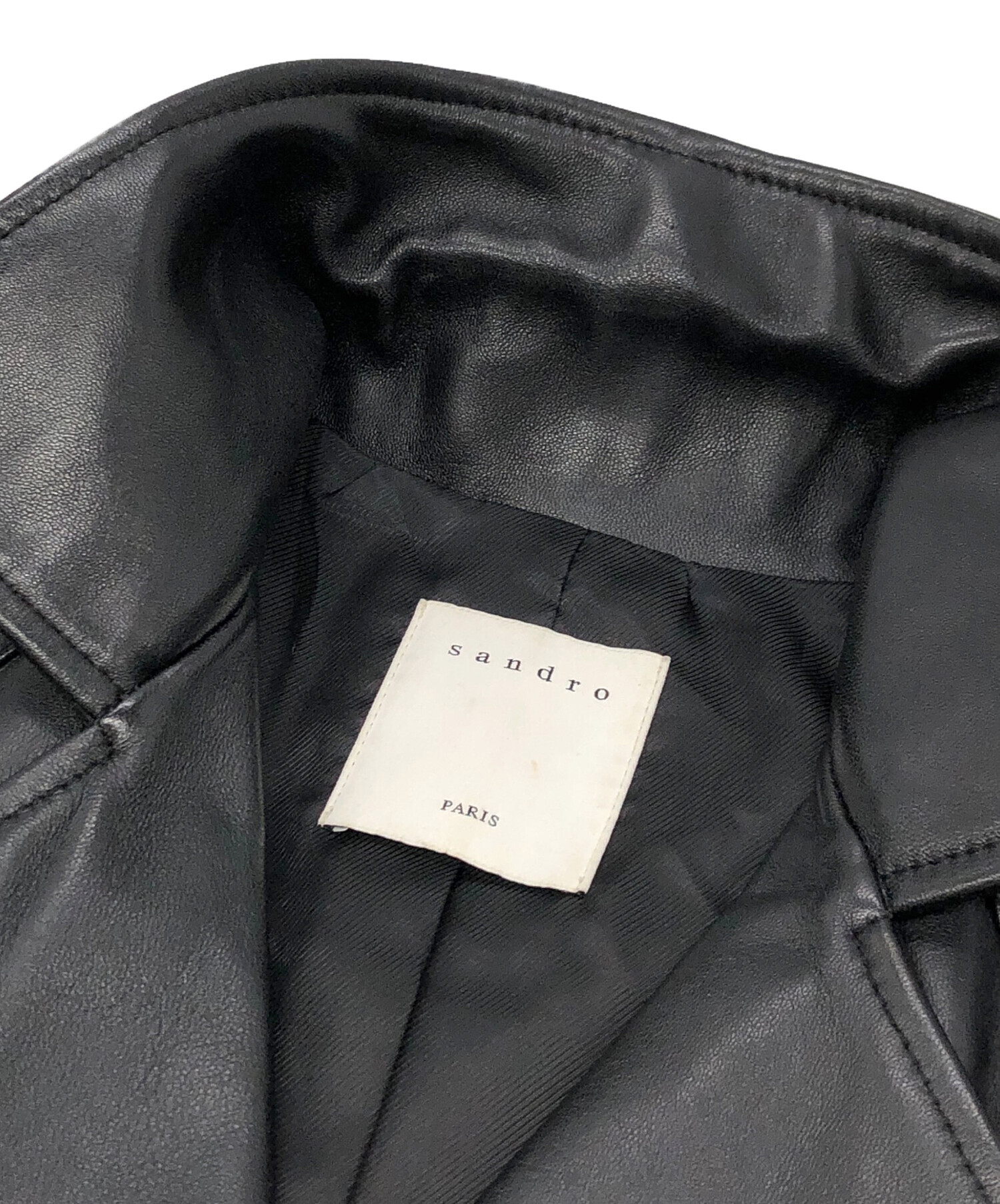 中古・古着通販】Sandro (サンドロ) ラムレザーダブルライダース