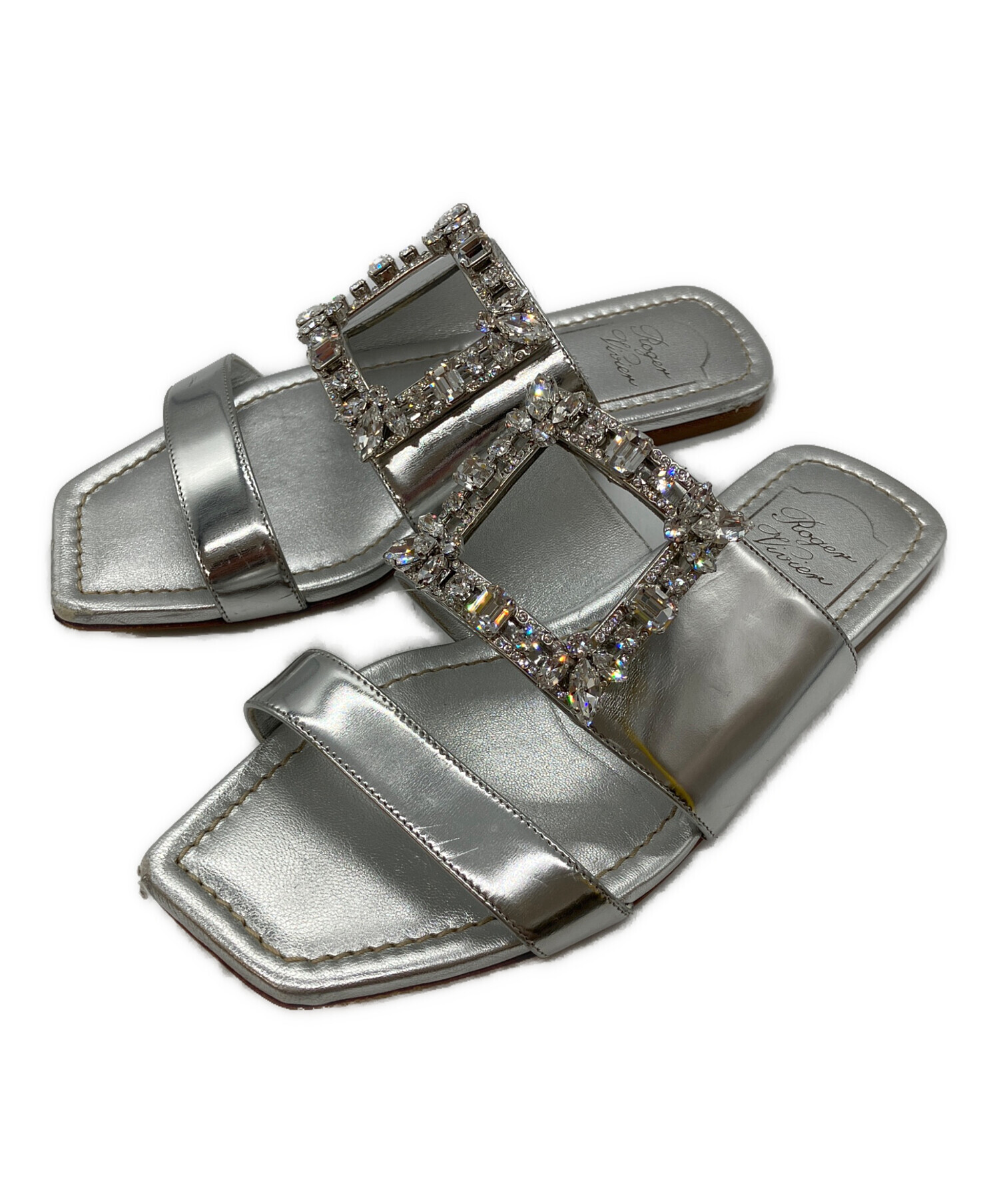 ROGER VIVIER風 シルバーサンダル 中古・古着通販】Roger Vivier (ロジェ ヴィヴィエ) クリスタル