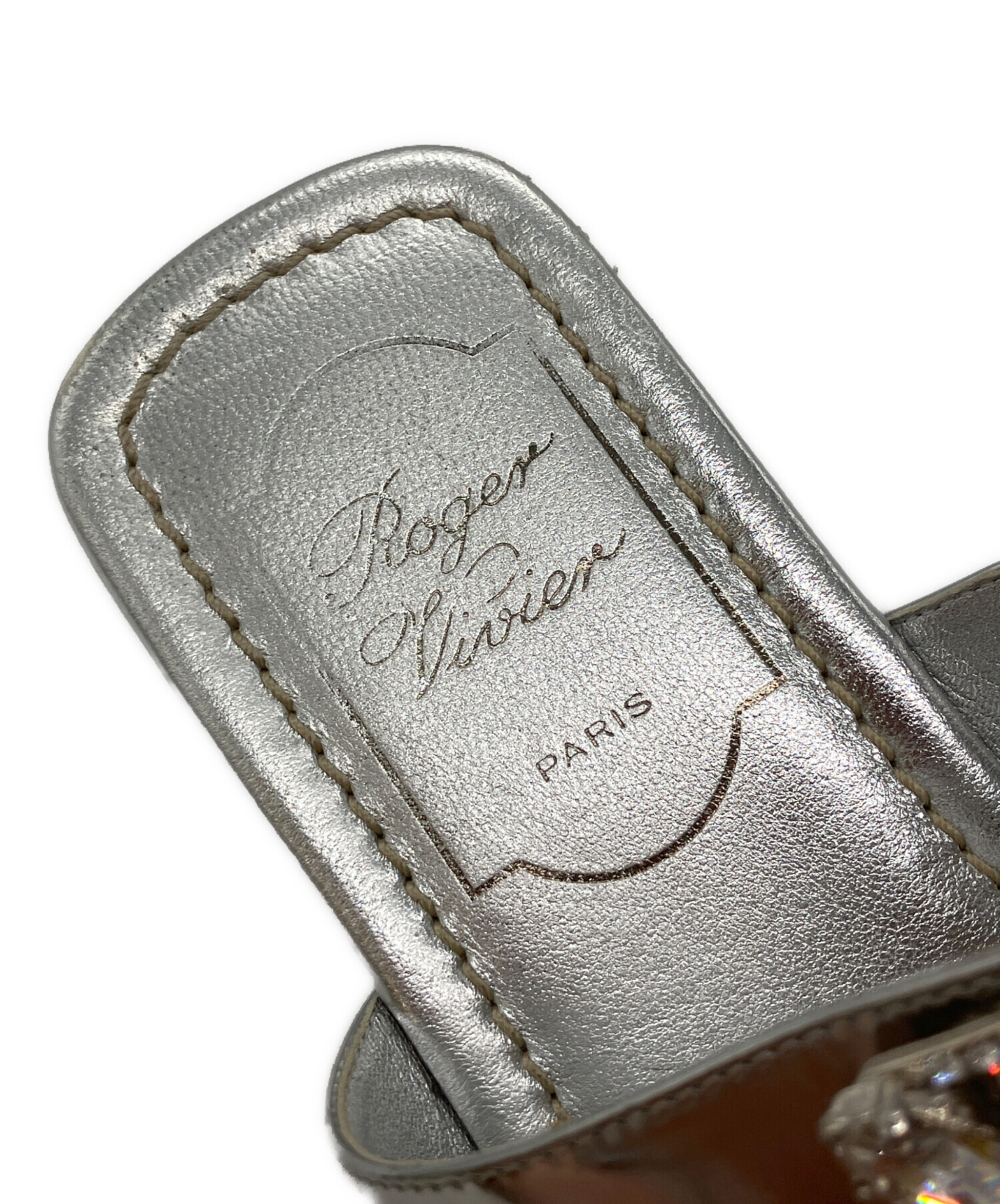 未使用品✨　ロジェヴィヴィエ　クリスタルバックル　レースアップ　シルバー 中古・古着通販】Roger Vivier (ロジェ ヴィヴィエ) クリスタル