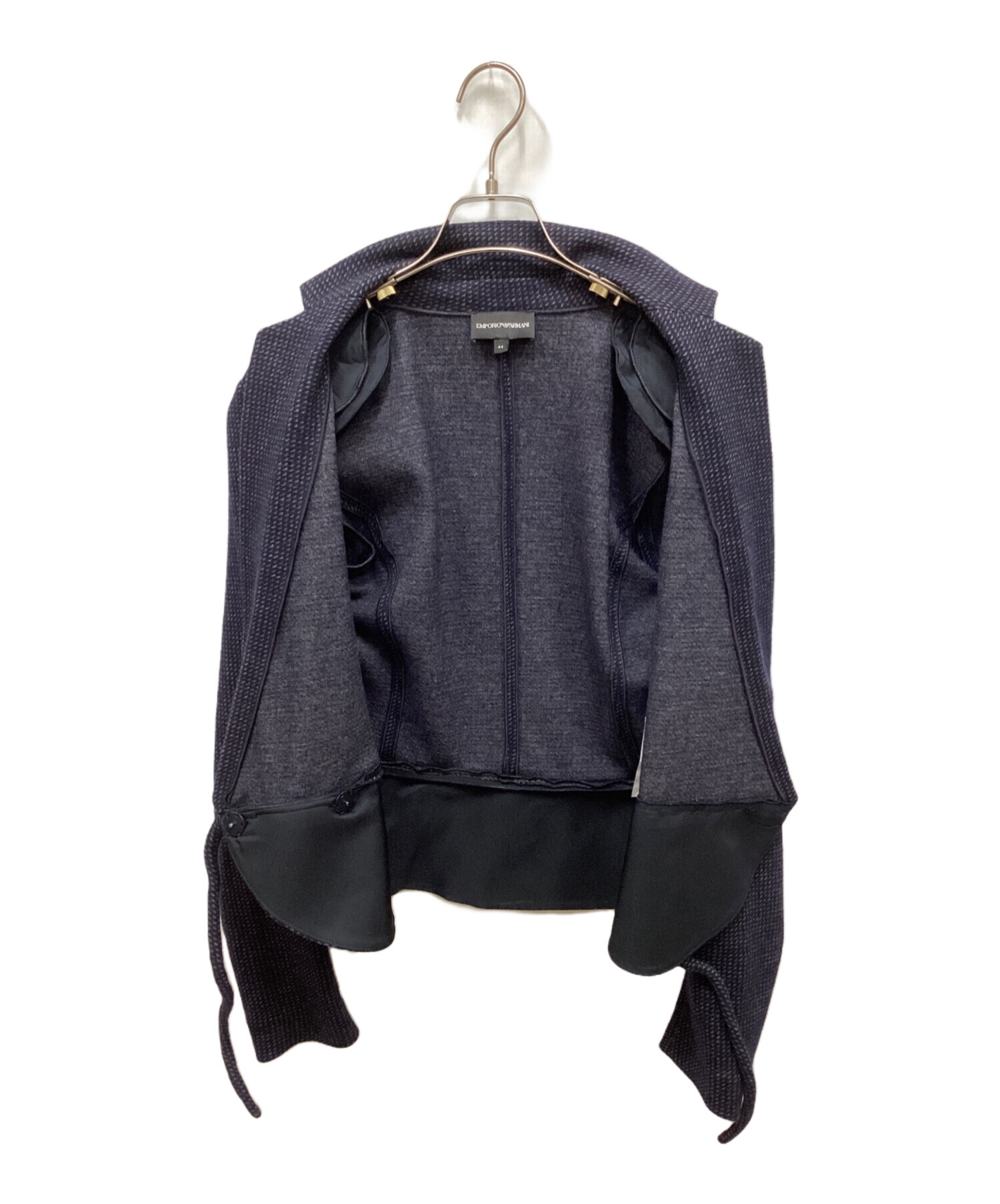EMPORIO ARMANI ジャケット 50サイズ ネイビー 中古・古着通販】EMPORIO ARMANI (エンポリオアルマーニ) ラップ風