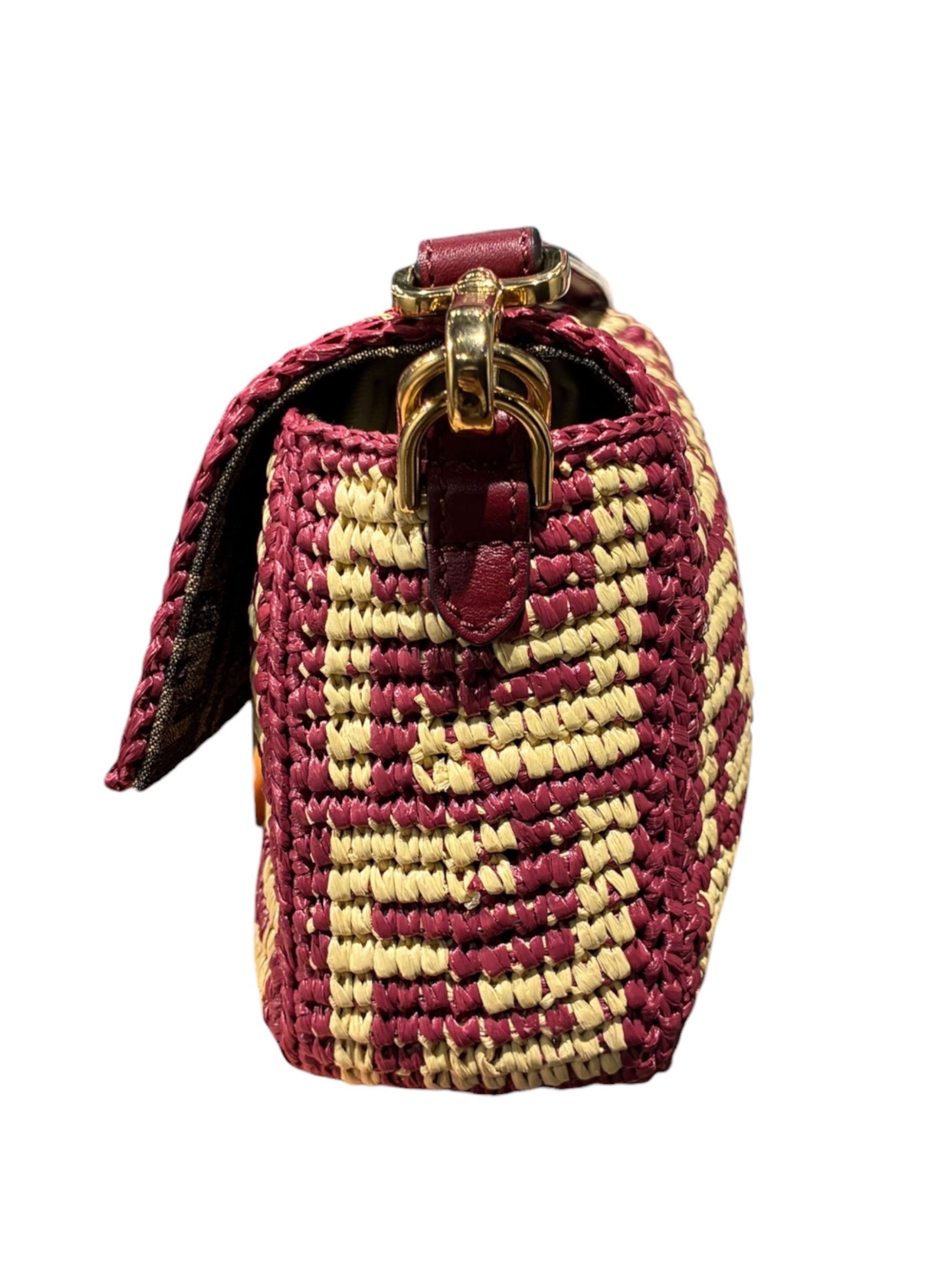 中古・古着通販】FENDI (フェンディ) ラフィア×レザーショルダーバッグ