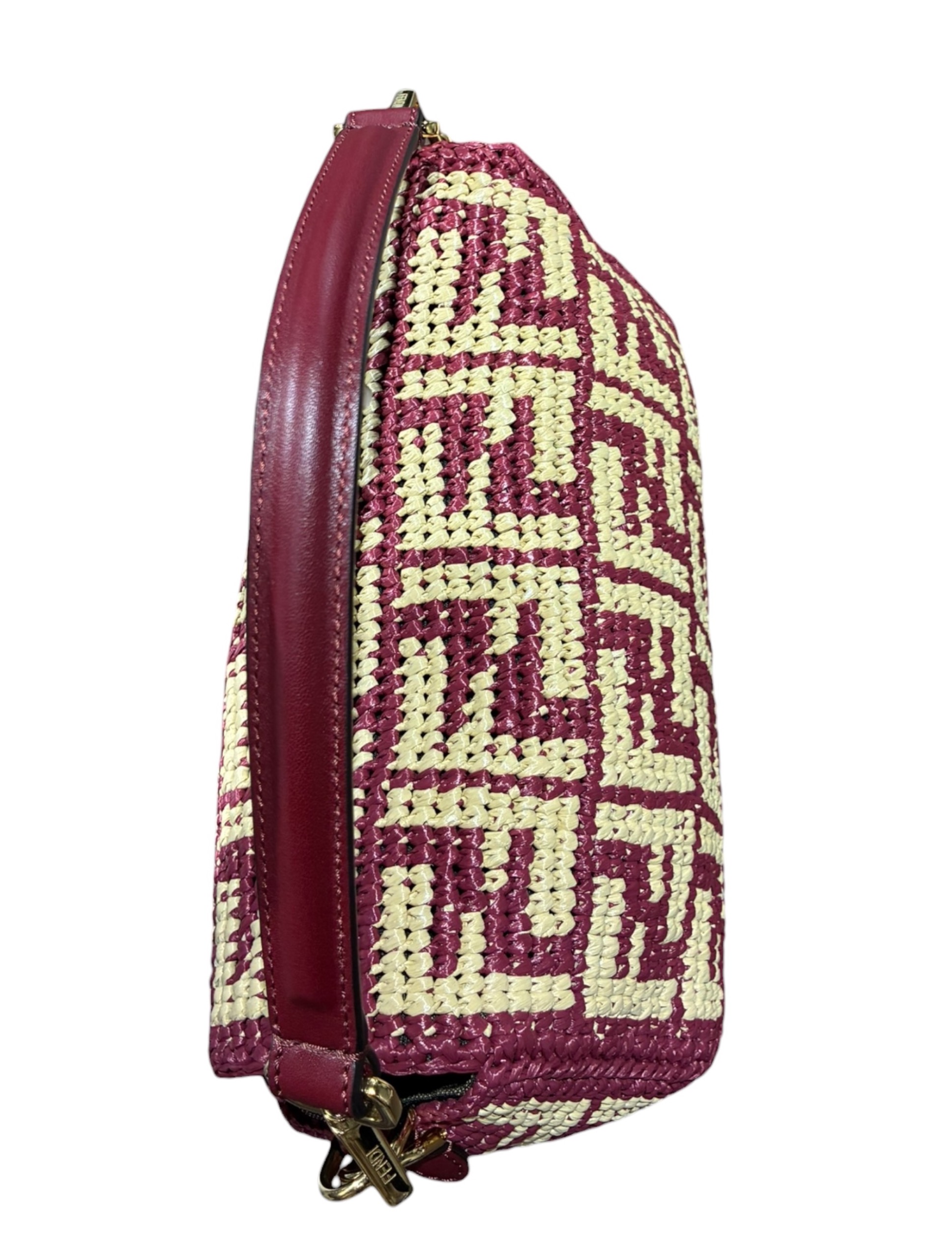 中古・古着通販】FENDI (フェンディ) ラフィア×レザーショルダーバッグ