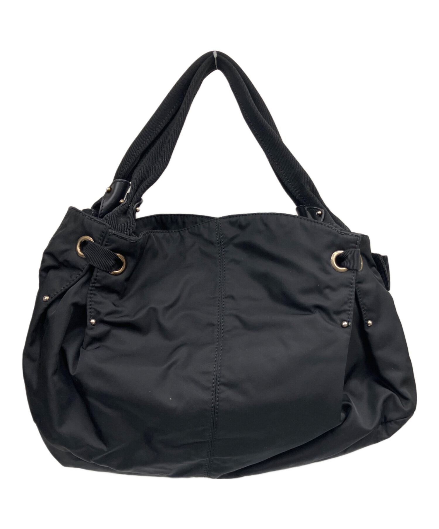 サルヴァトーレフェラガモ トートバッグ ブラック ナイロン ヴァラリボン 中古・古着通販】Salvatore Ferragamo (サルヴァトーレ フェラガモ