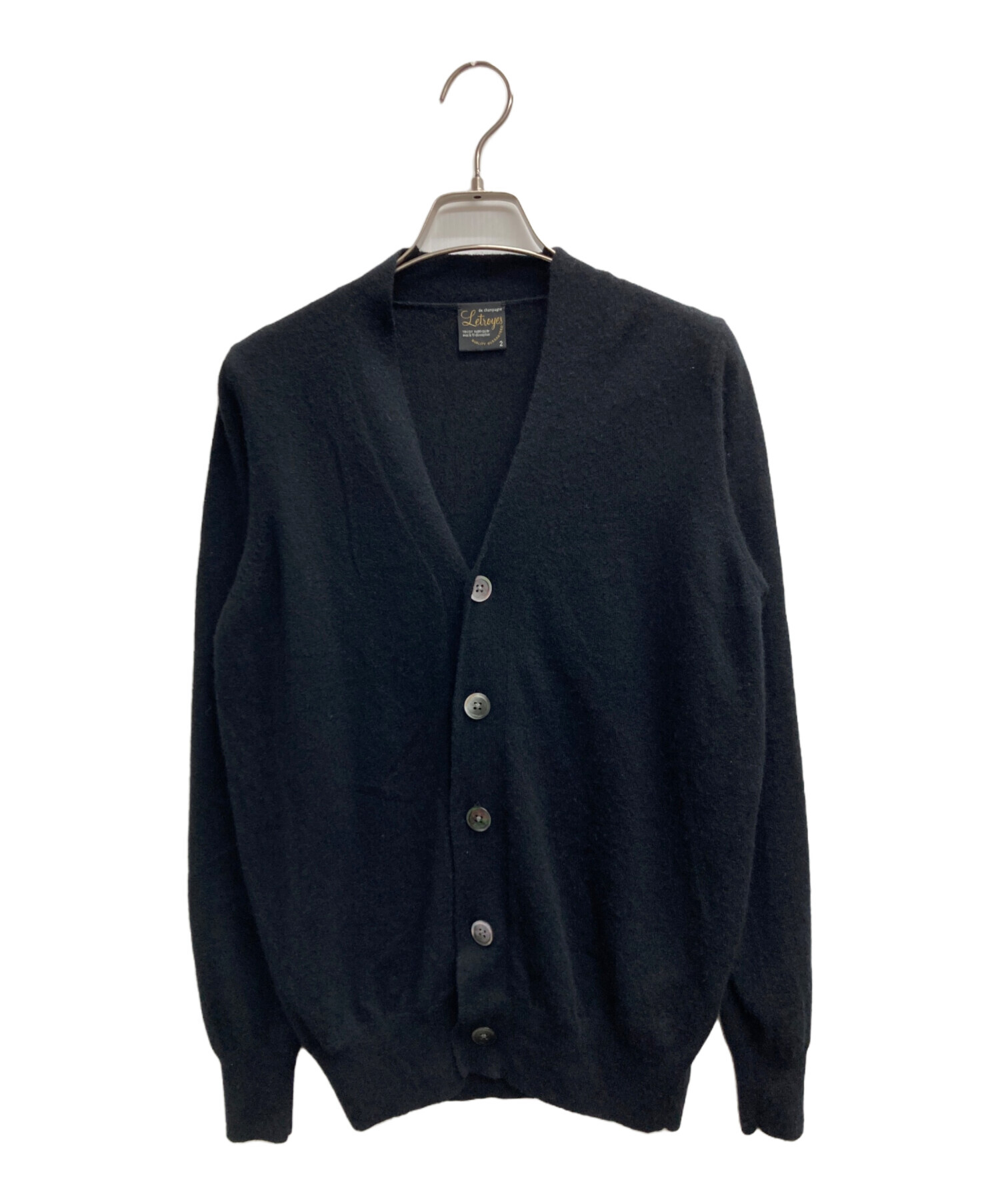 中古・古着通販】le troyes (ルトロワ) カシミヤカーディガン ブラック 