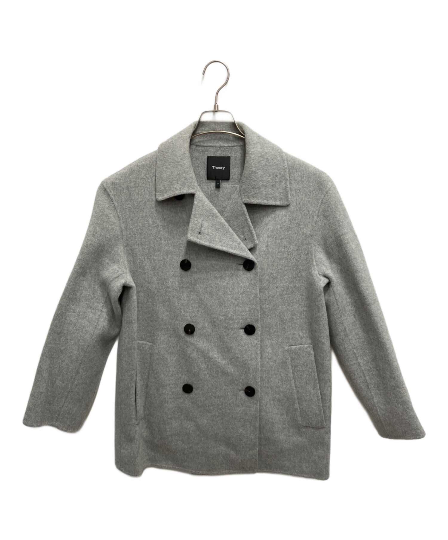 新品 タグ付き theory セオリー ウール Pコート Sサイズ グレー 中古・古着通販】theory (セオリー) コート グレー サイズ:P｜ブランド