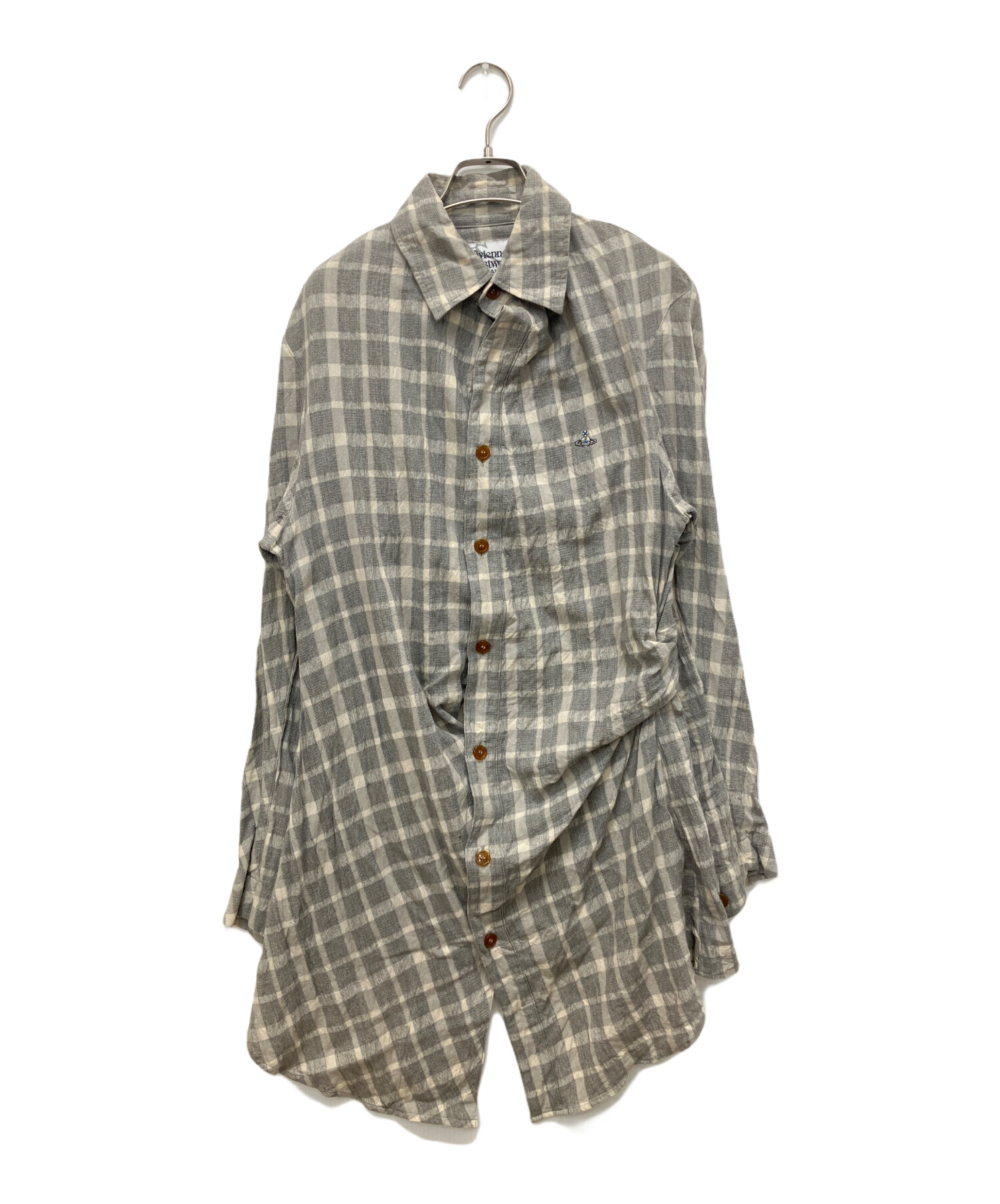 【極美品】Vivienne Westwood 変形ドレープシャツ 48 L ヴィヴィアンウエストウッド 変形ロングシャツ 【公式通販】