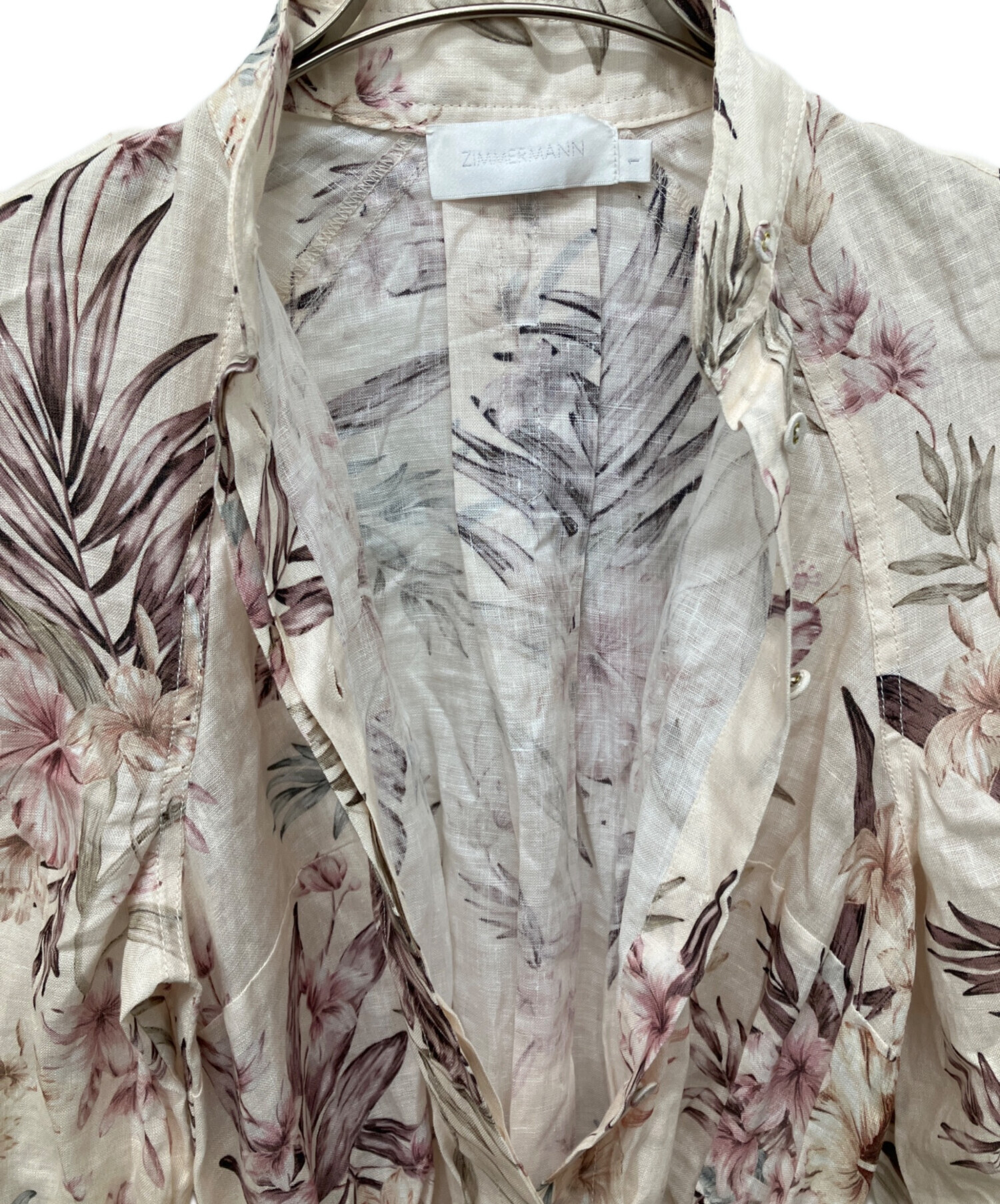 中古・古着通販】ZIMMERMANN (ジマーマン) 花柄リネンワンピース 