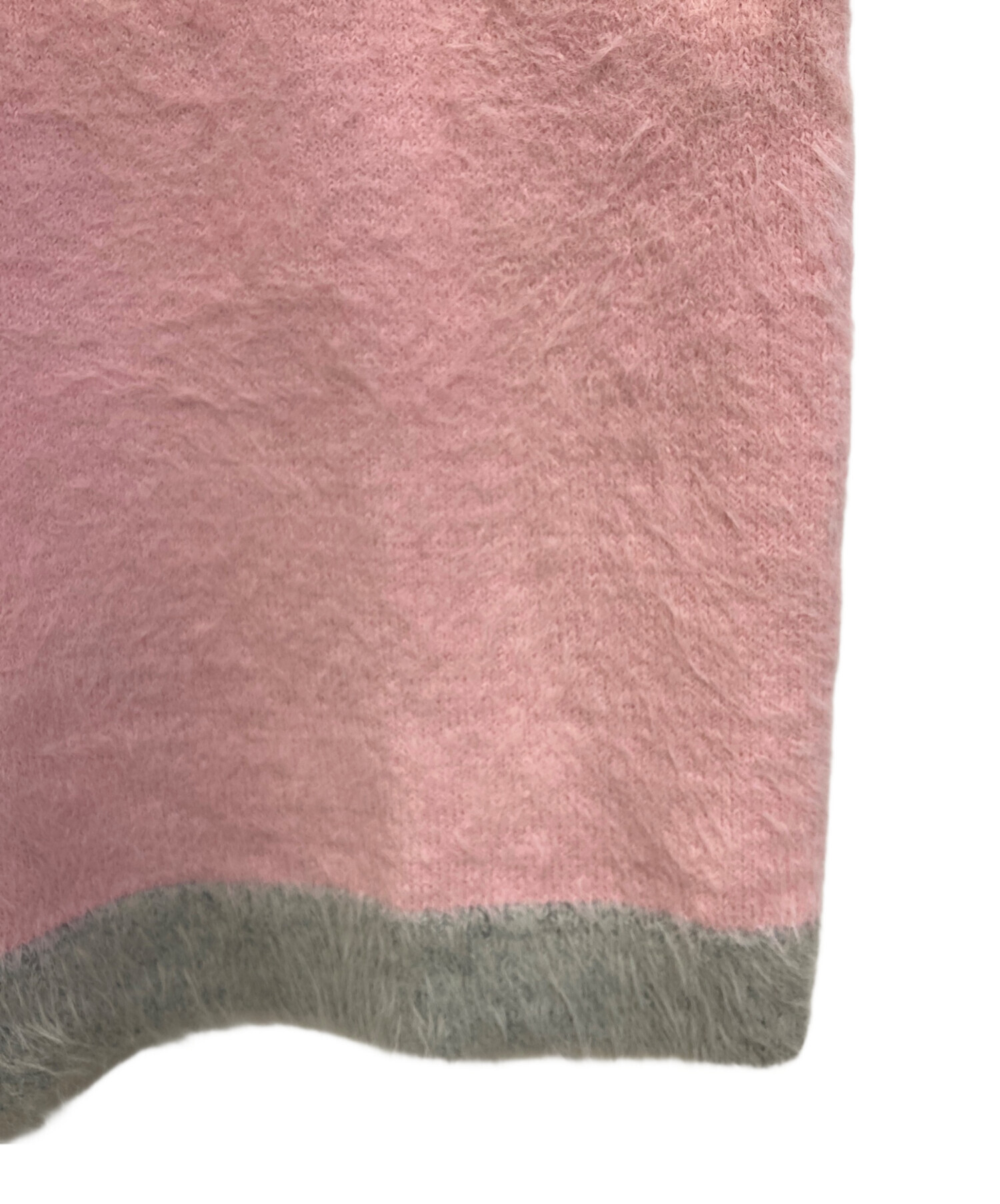 中古・古着通販】irojikake (イロジカケ) FLUFFY RUGBY SHIRT ピンク