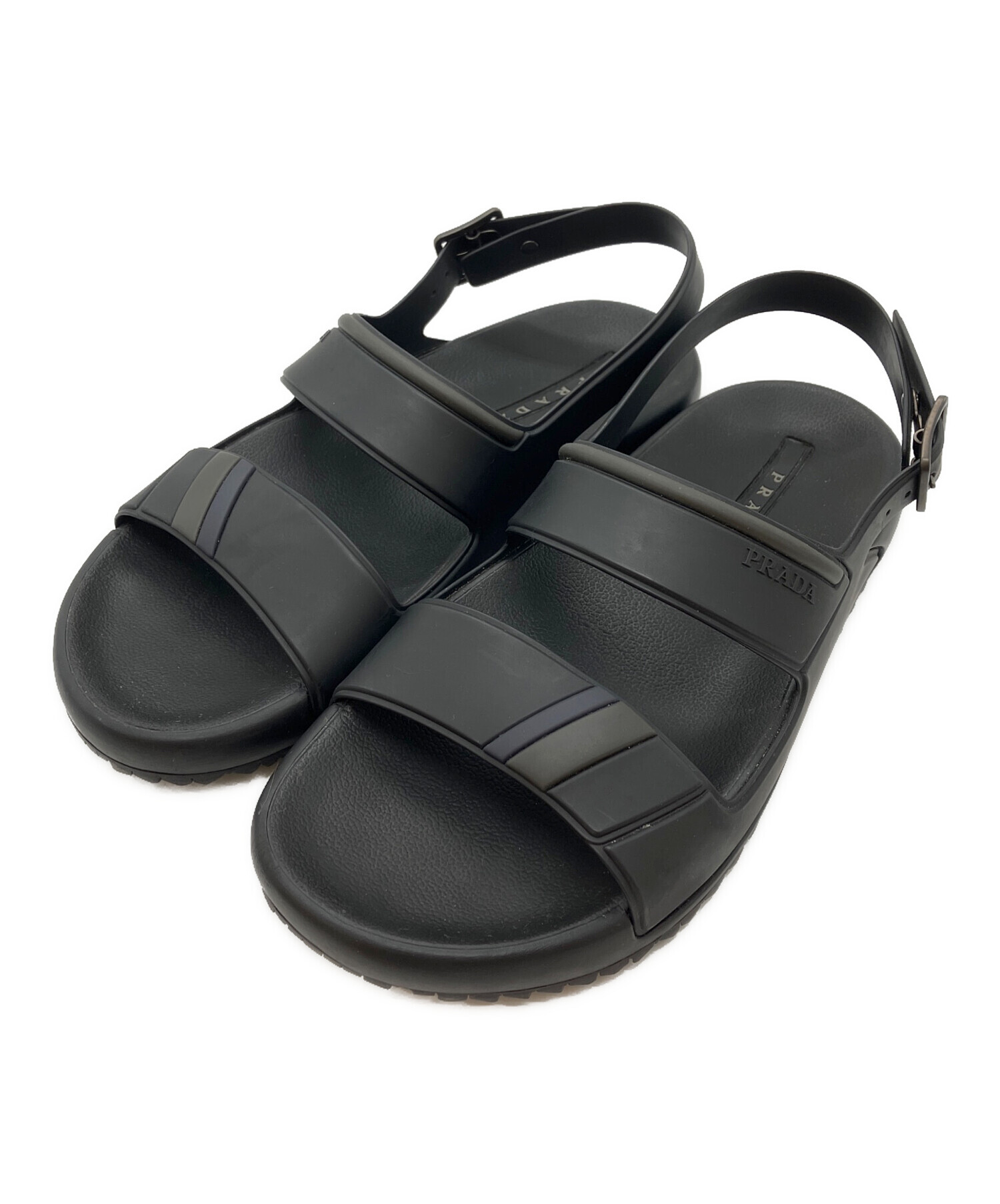 中古・古着通販】PRADA (プラダ) ストラップシャワーサンダル ブラック